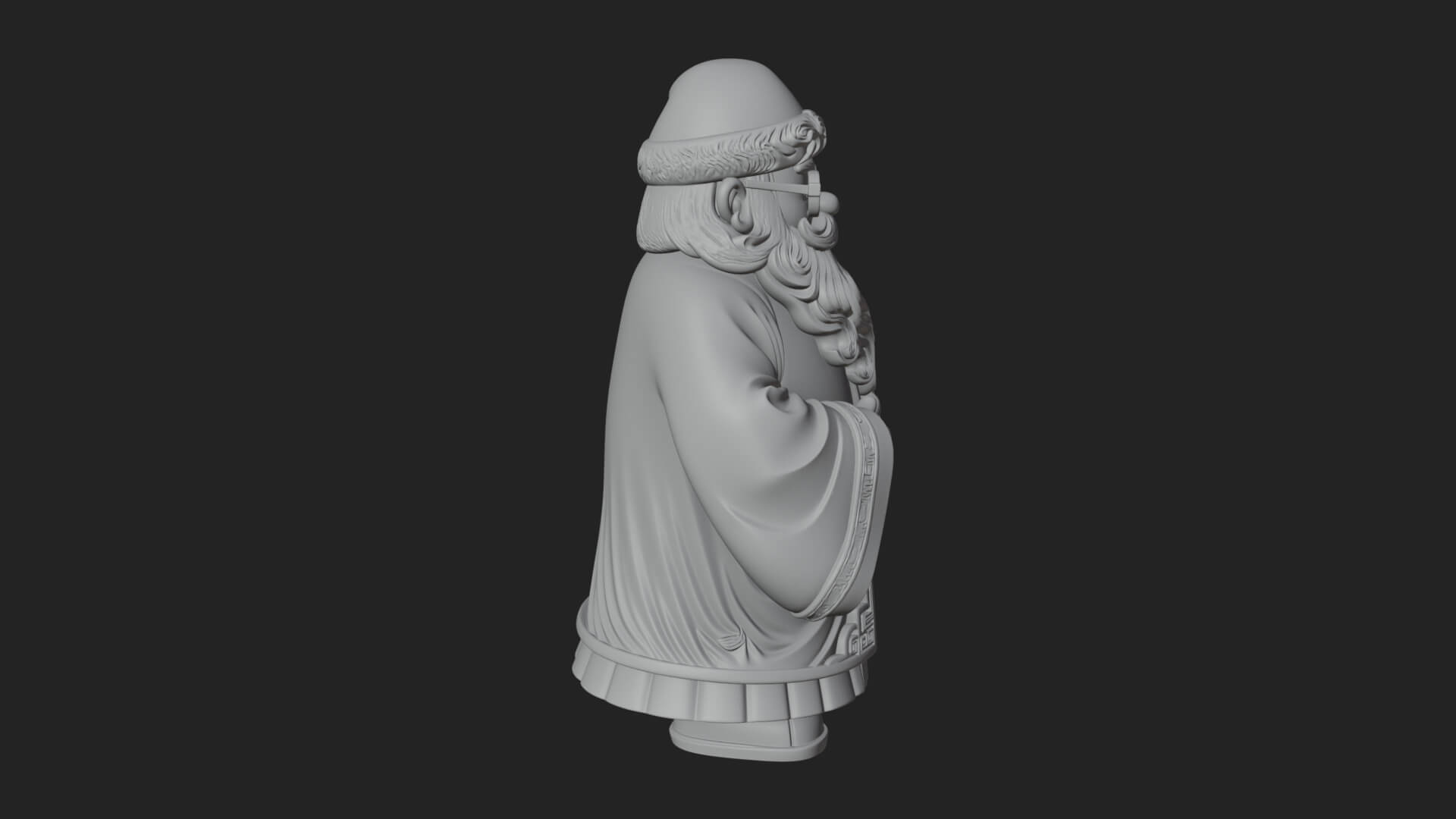 Robed Father Christmas Statue Design 17 3D Print Model 3D Model