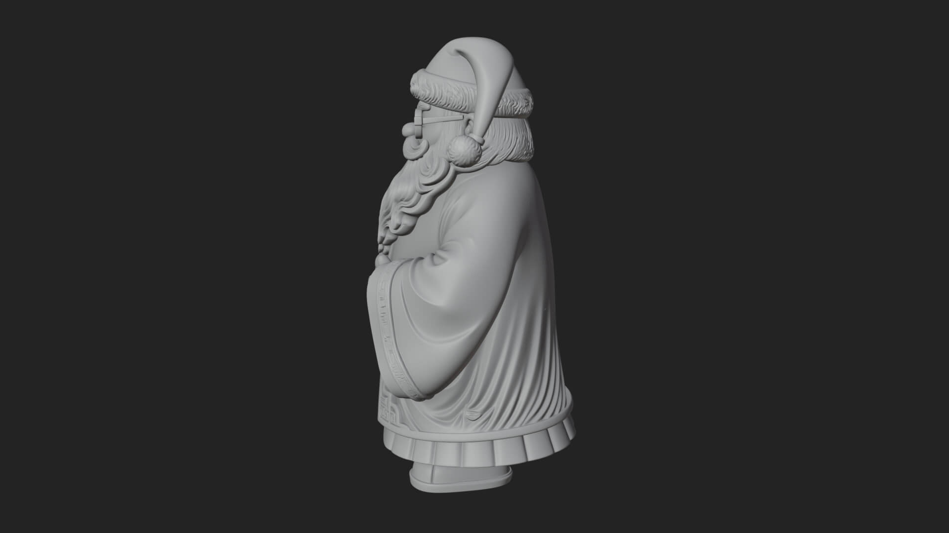 Robed Father Christmas Statue Design 17 3D Print Model 3D Model