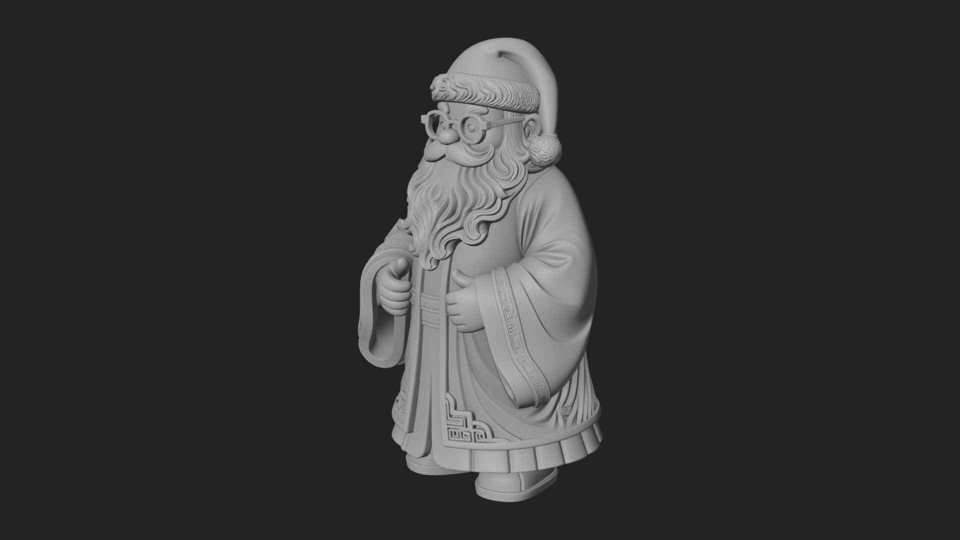 Robed Father Christmas Statue Design 17 3D Print Model 3D Model