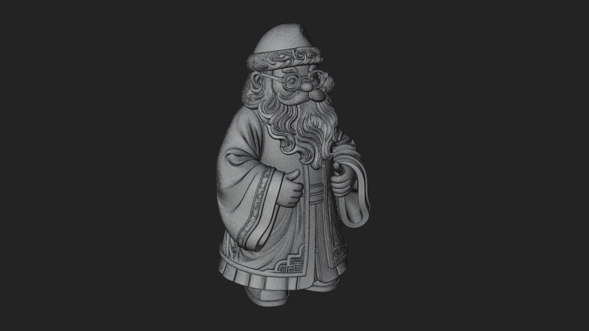 Robed Father Christmas Statue Design 17 3D Print Model 3D Model