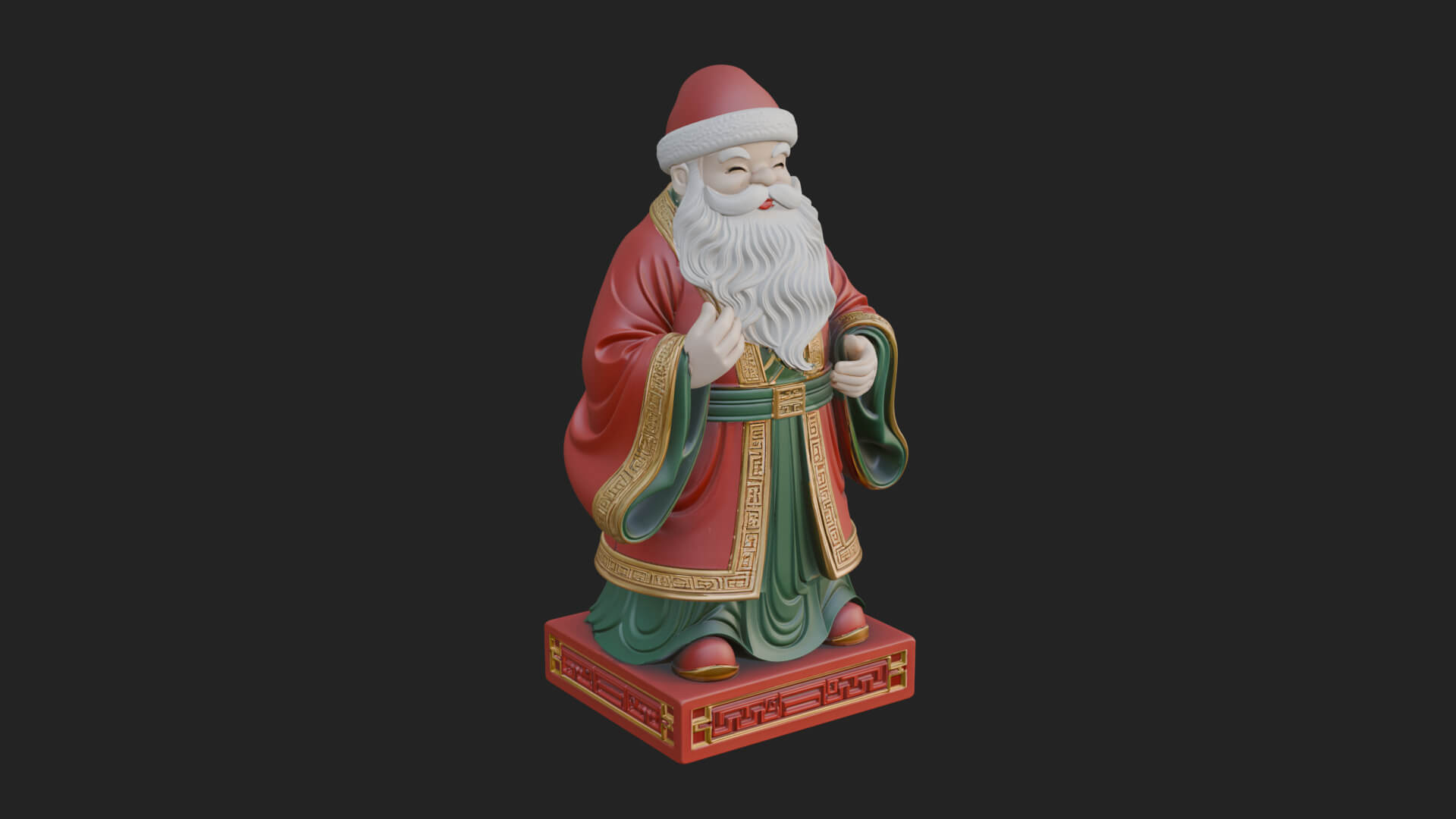 Robed Father Christmas Statue Design 18 3D Print Model 3D Model
