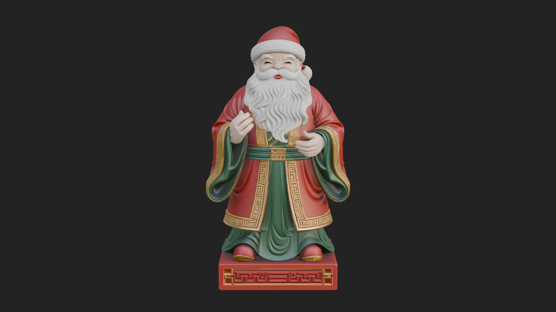 Robed Father Christmas Statue Design 18 3D Print Model 3D Model
