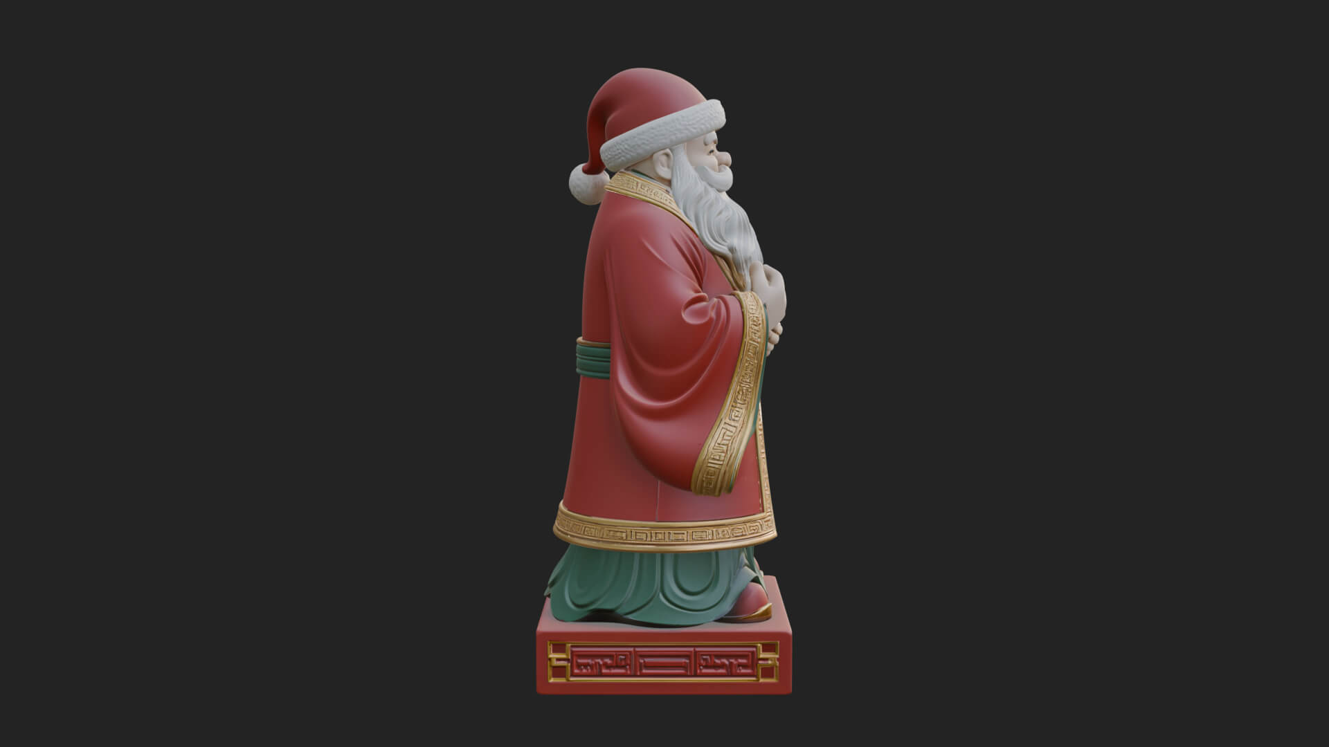 Robed Father Christmas Statue Design 18 3D Print Model 3D Model