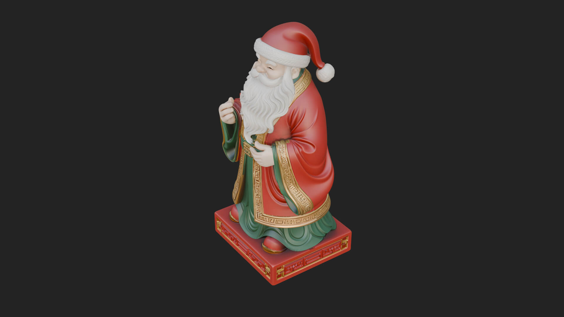 Robed Father Christmas Statue Design 18 3D Print Model 3D Model