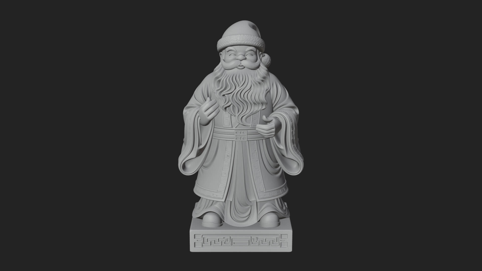 Robed Father Christmas Statue Design 18 3D Print Model 3D Model