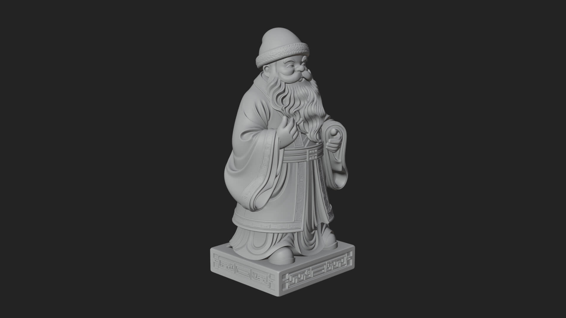 Robed Father Christmas Statue Design 18 3D Print Model 3D Model