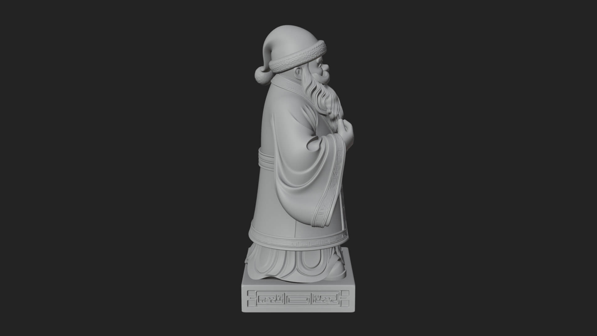 Robed Father Christmas Statue Design 18 3D Print Model 3D Model