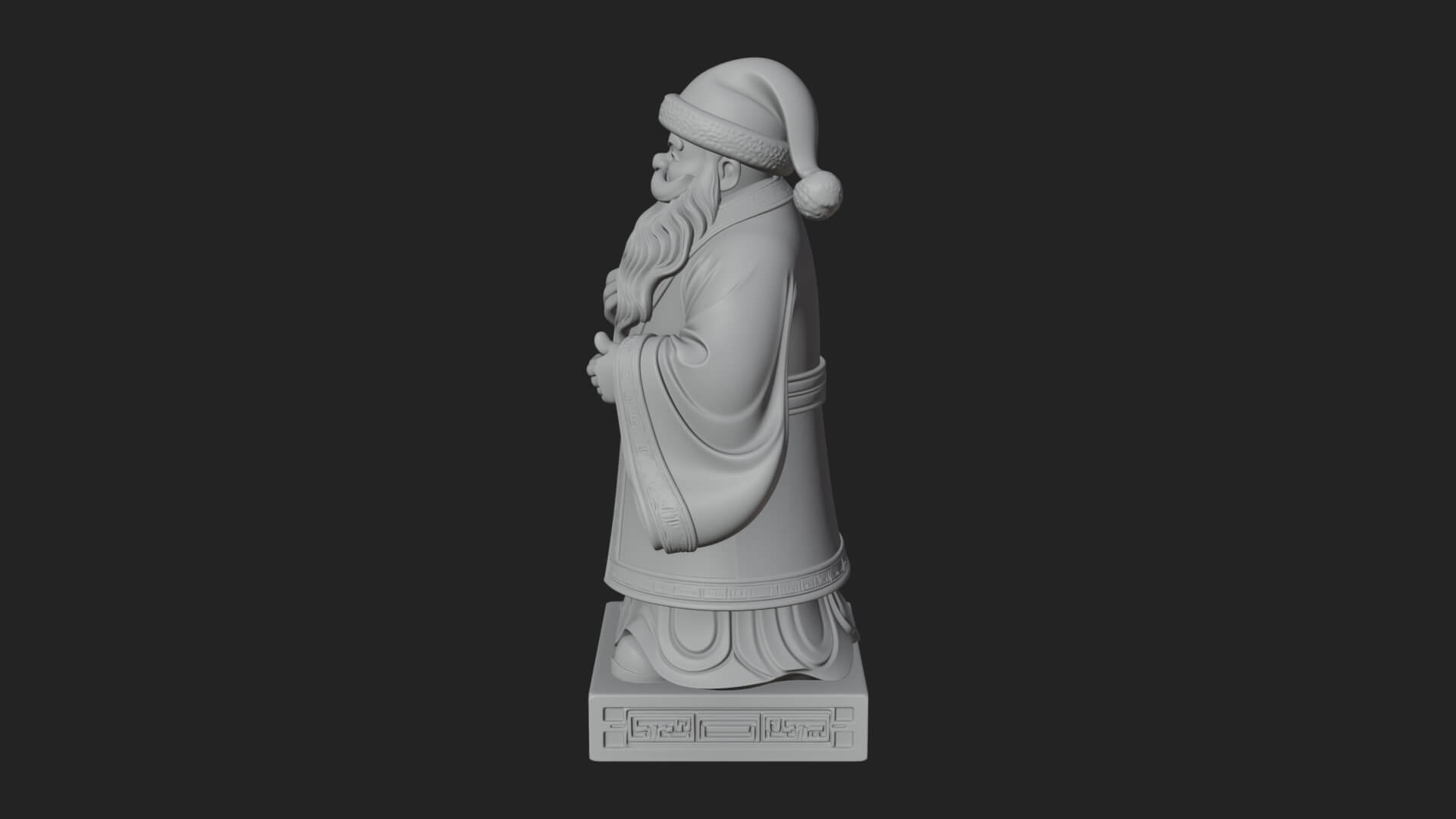 Robed Father Christmas Statue Design 18 3D Print Model 3D Model