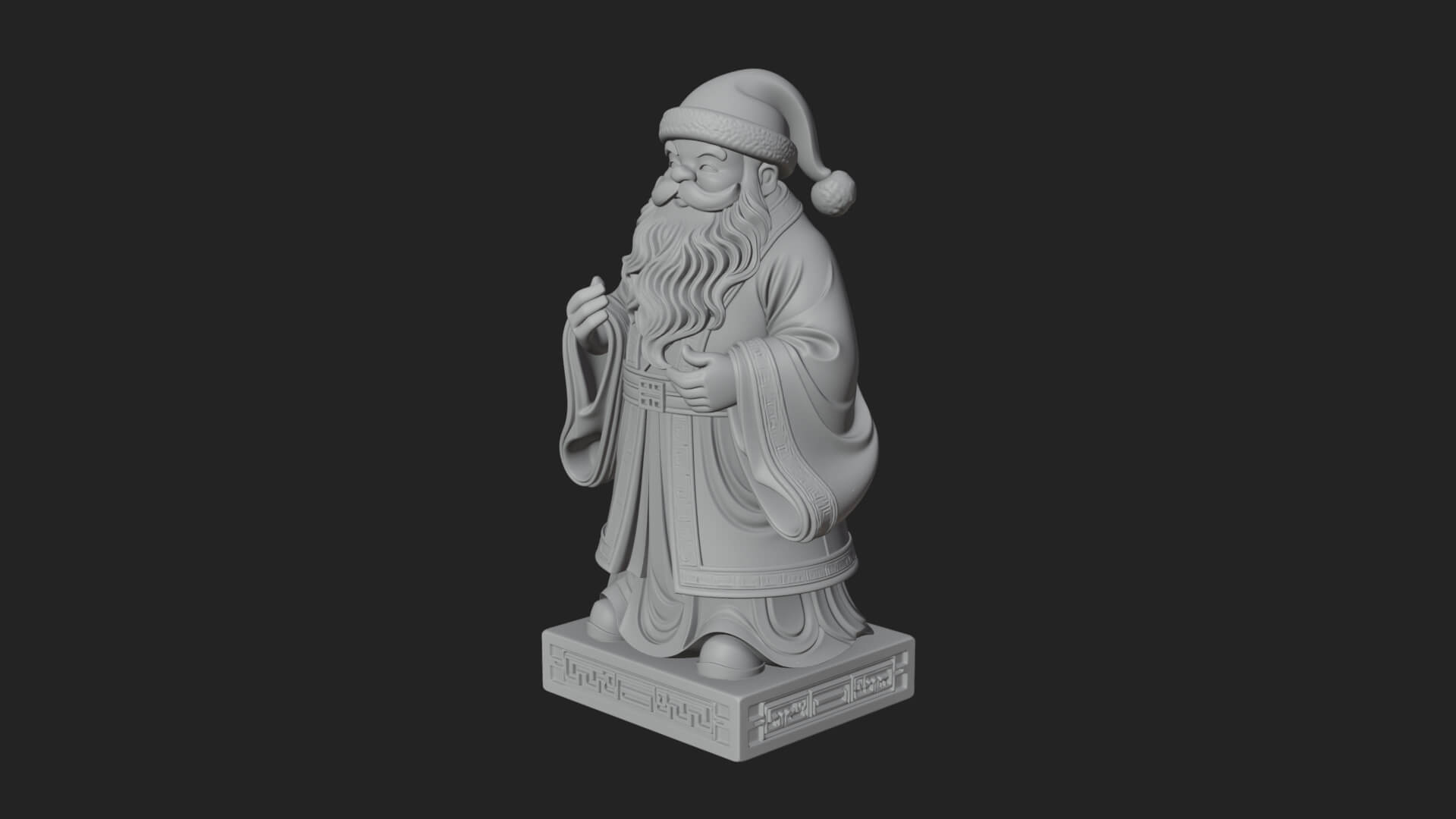 Robed Father Christmas Statue Design 18 3D Print Model 3D Model