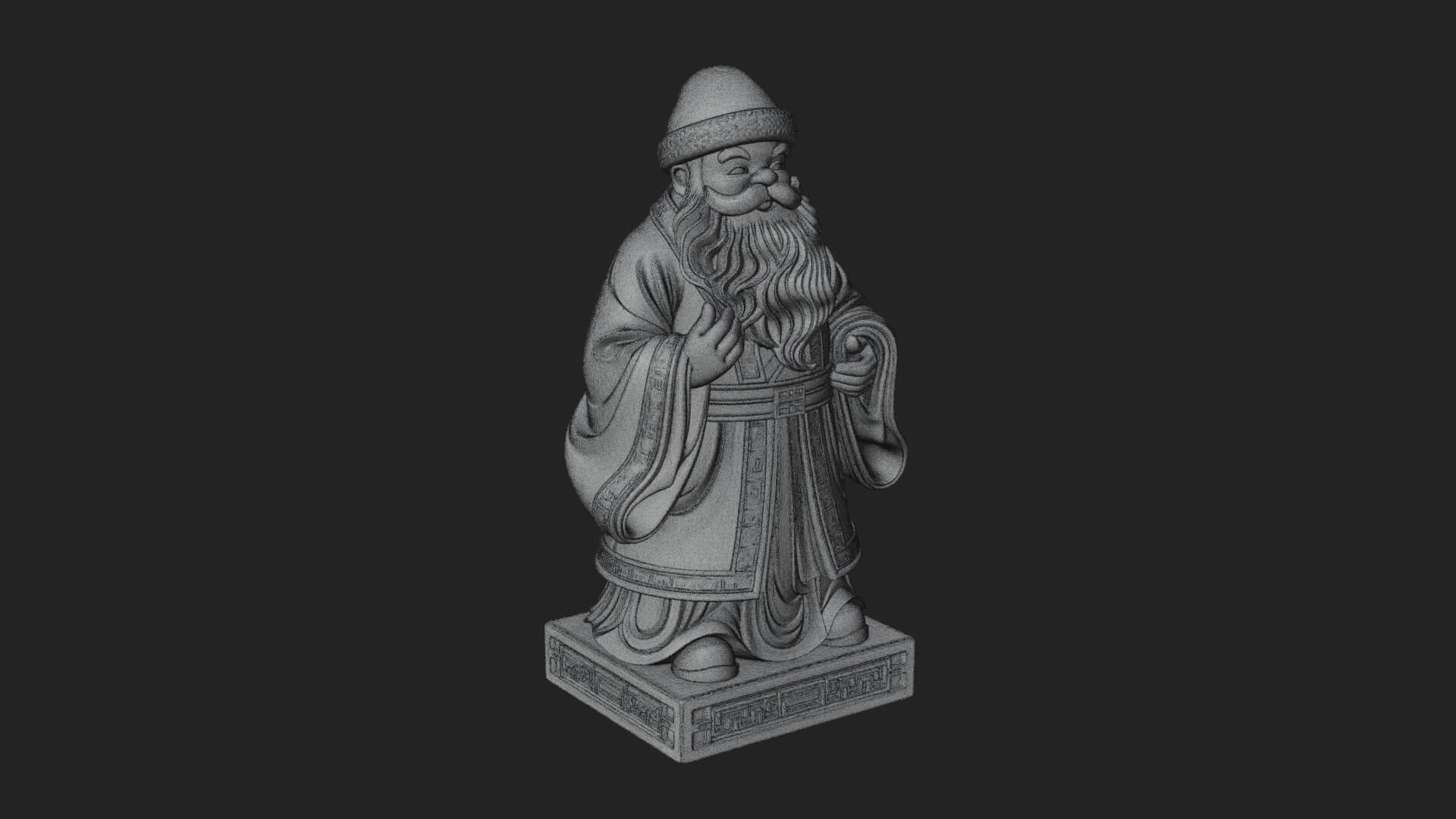 Robed Father Christmas Statue Design 18 3D Print Model 3D Model
