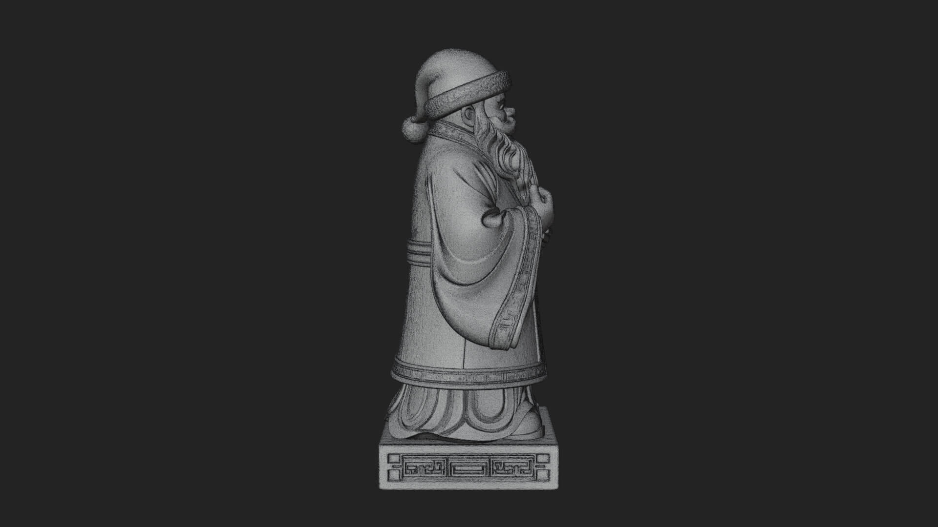 Robed Father Christmas Statue Design 18 3D Print Model 3D Model