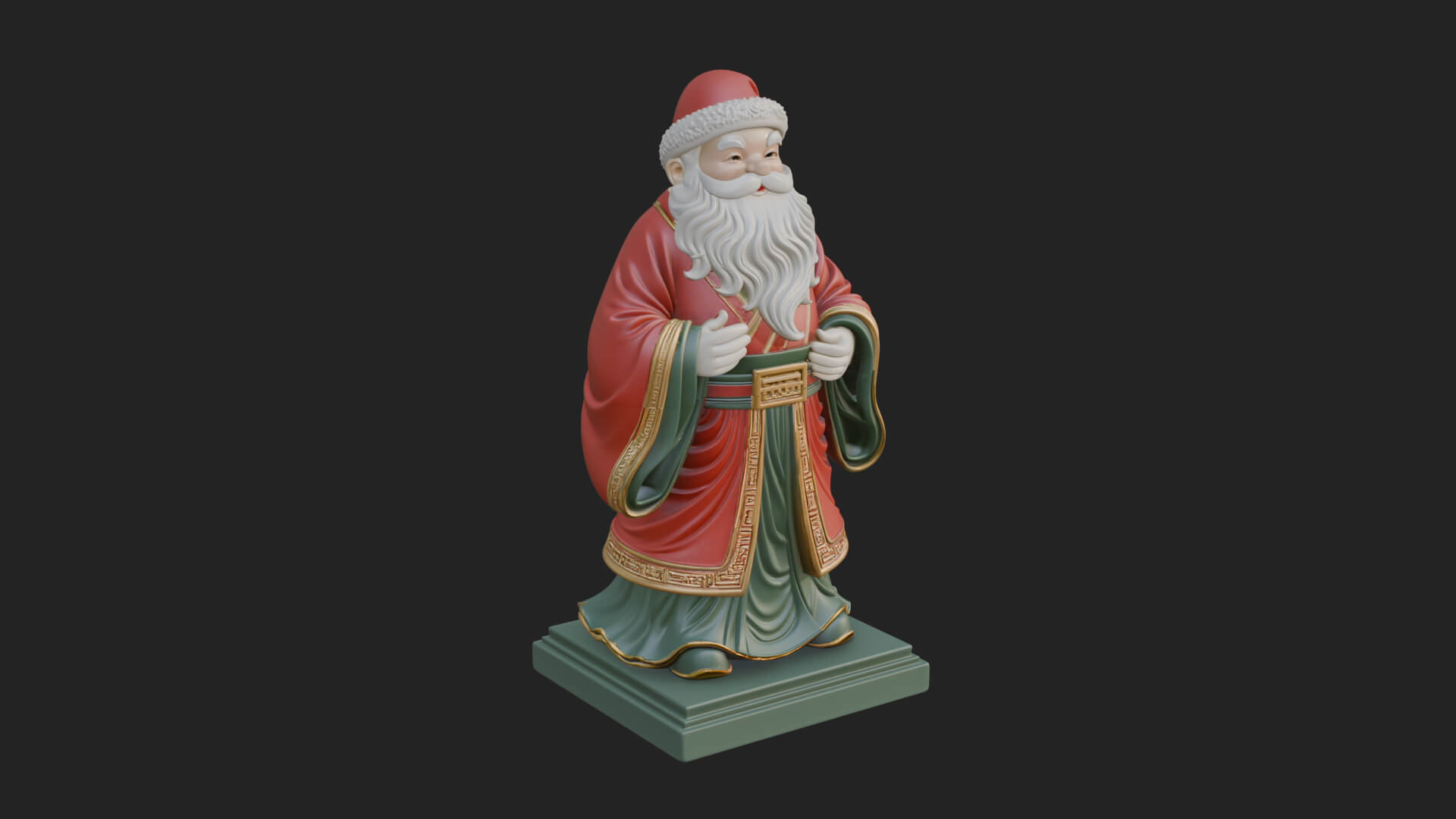 Robed Father Christmas Statue Design 19 3D Print Model 3D Model
