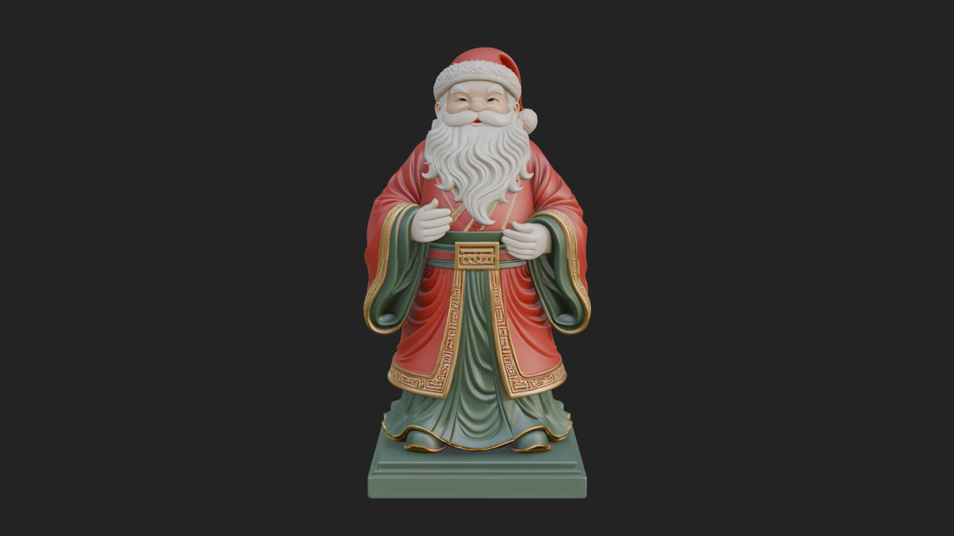 Robed Father Christmas Statue Design 19 3D Print Model 3D Model