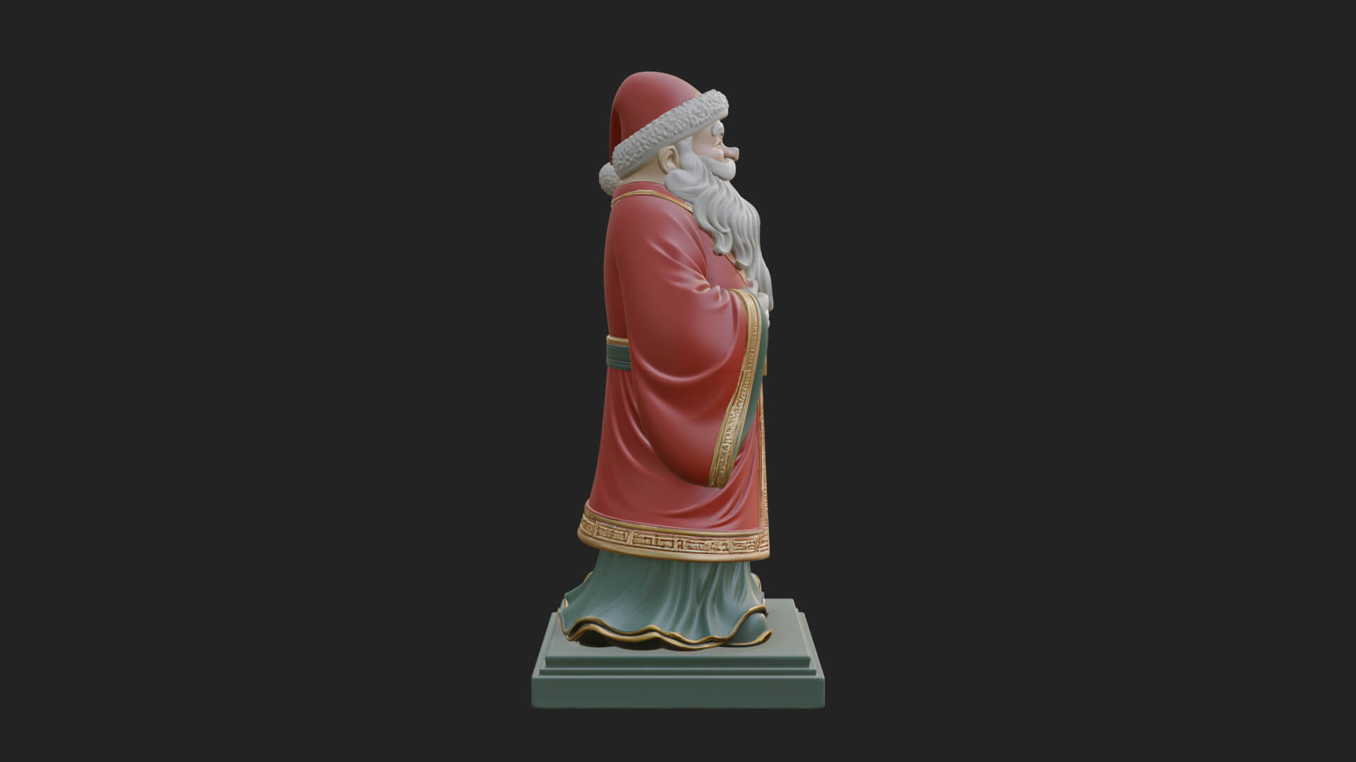 Robed Father Christmas Statue Design 19 3D Print Model 3D Model