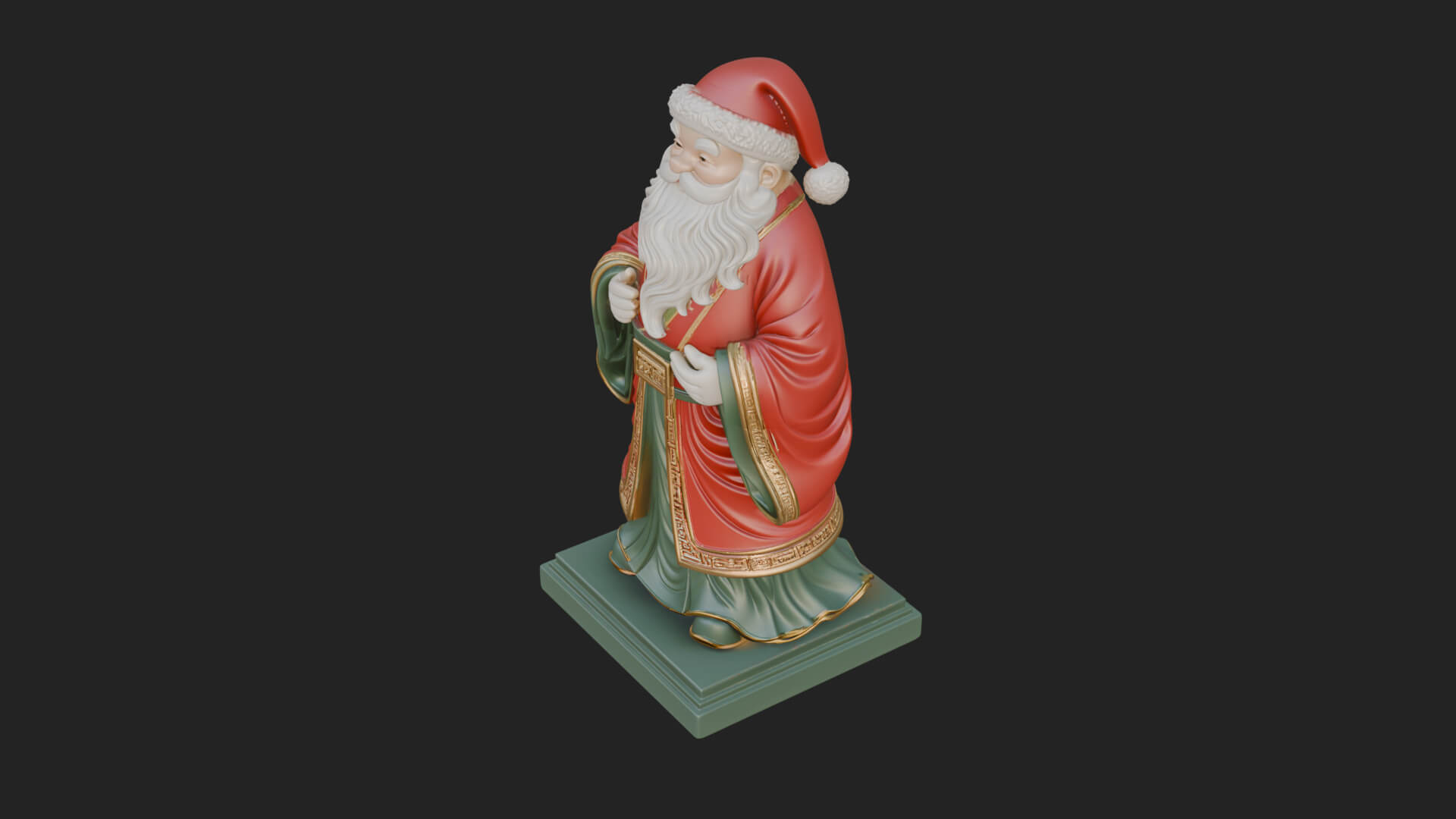 Robed Father Christmas Statue Design 19 3D Print Model 3D Model