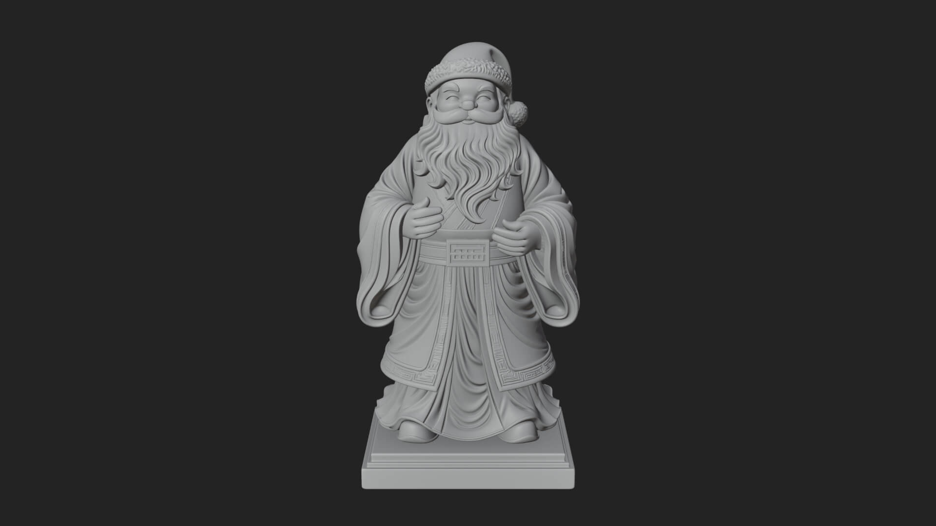 Robed Father Christmas Statue Design 19 3D Print Model 3D Model