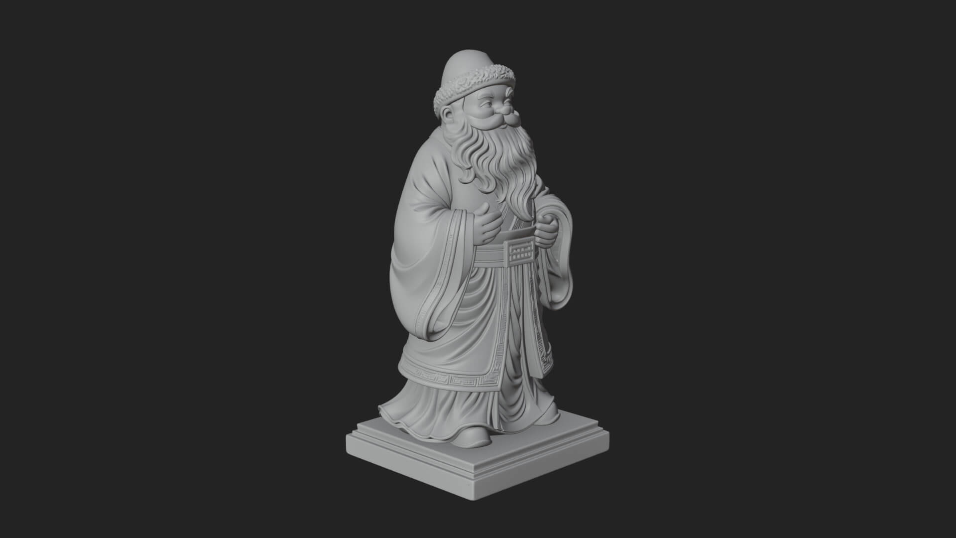 Robed Father Christmas Statue Design 19 3D Print Model 3D Model