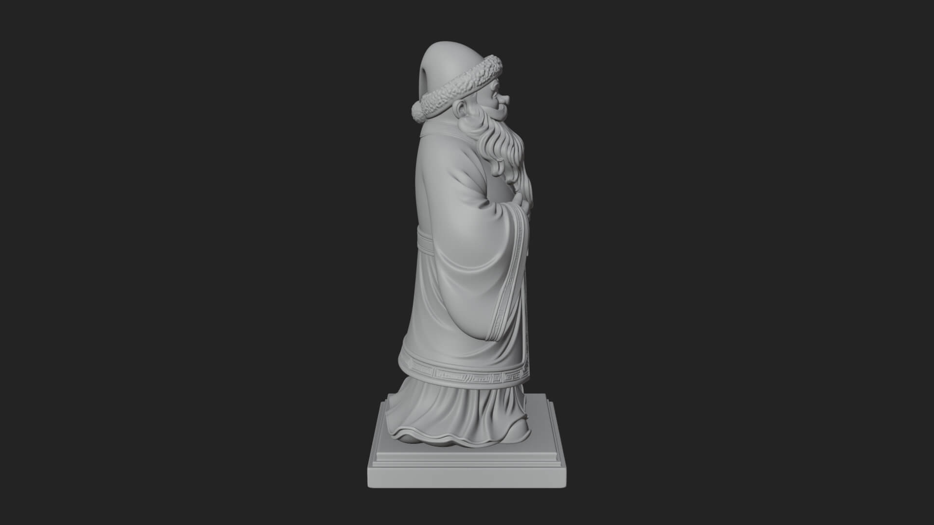 Robed Father Christmas Statue Design 19 3D Print Model 3D Model
