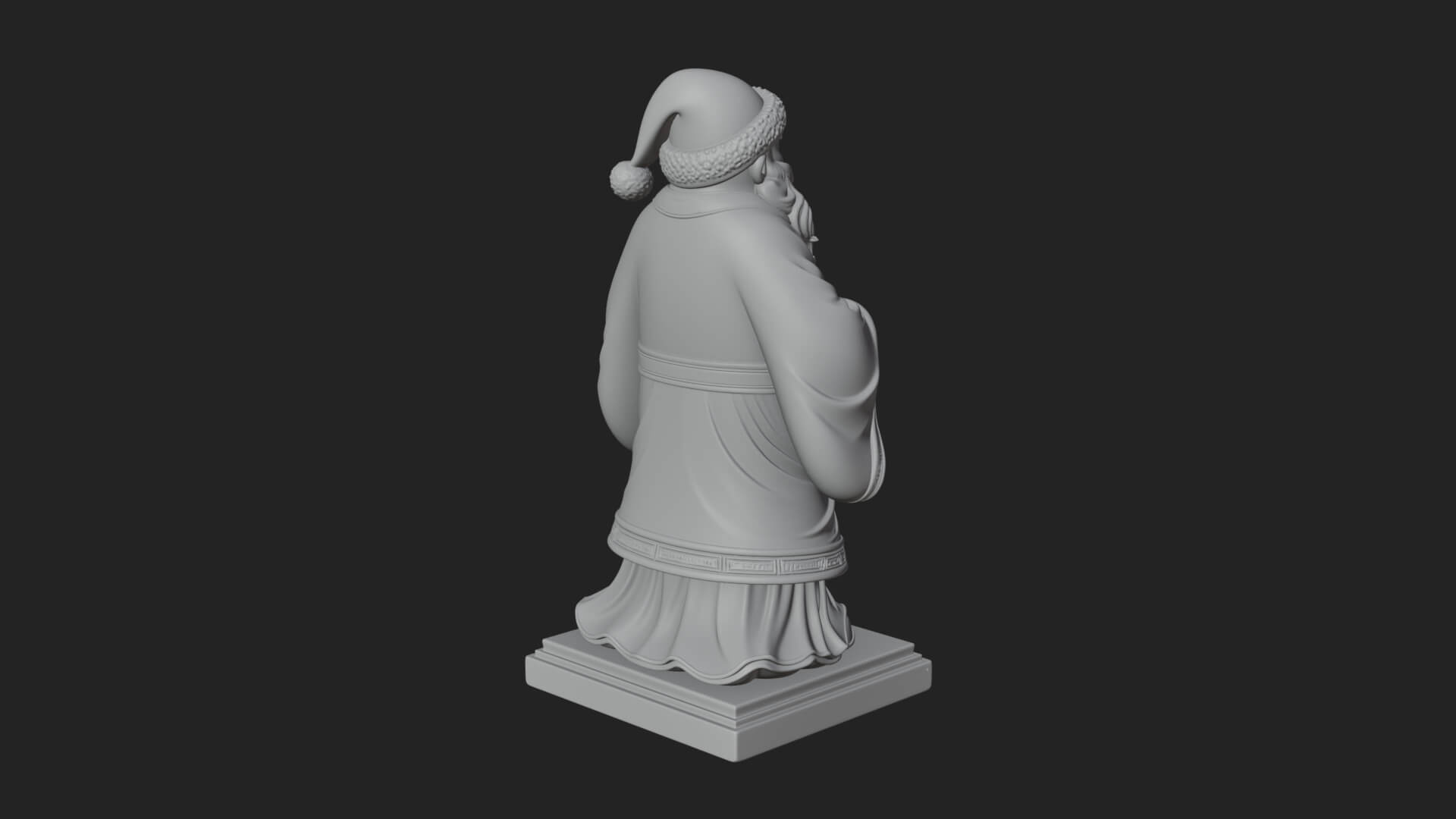 Robed Father Christmas Statue Design 19 3D Print Model 3D Model