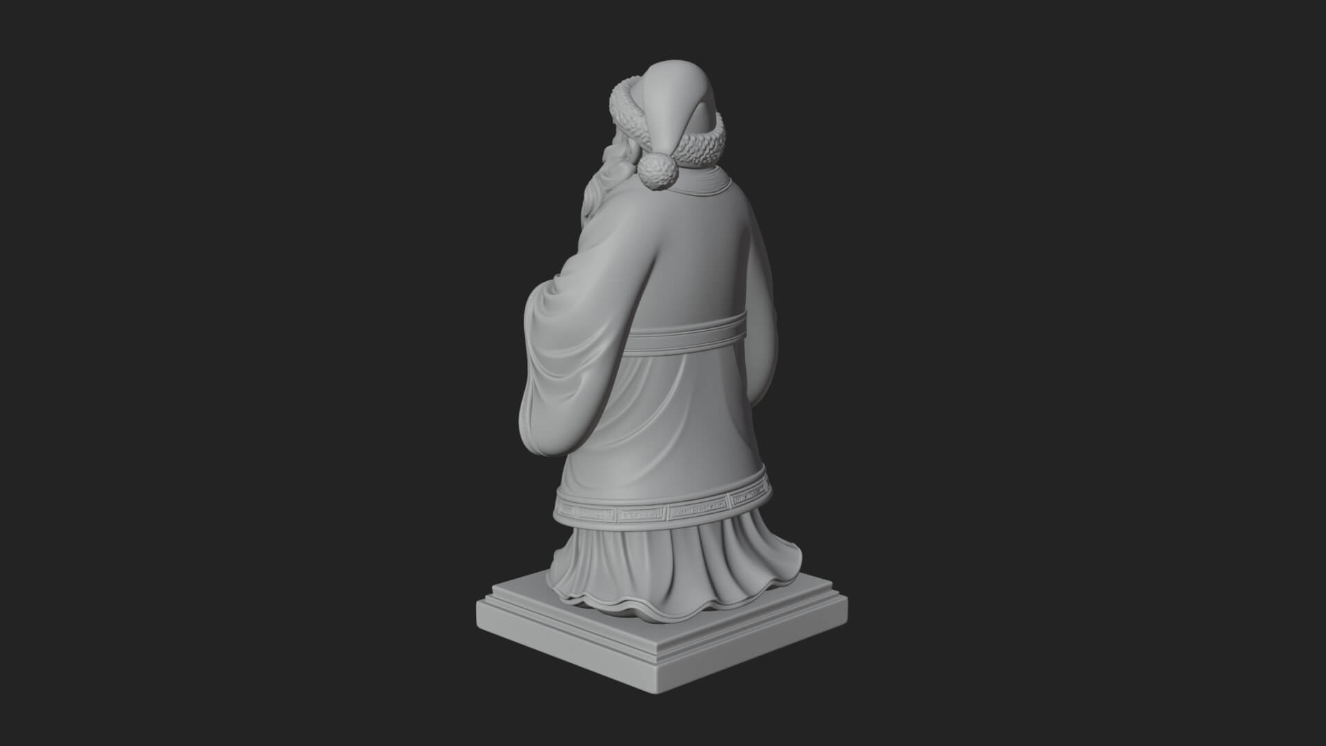 Robed Father Christmas Statue Design 19 3D Print Model 3D Model