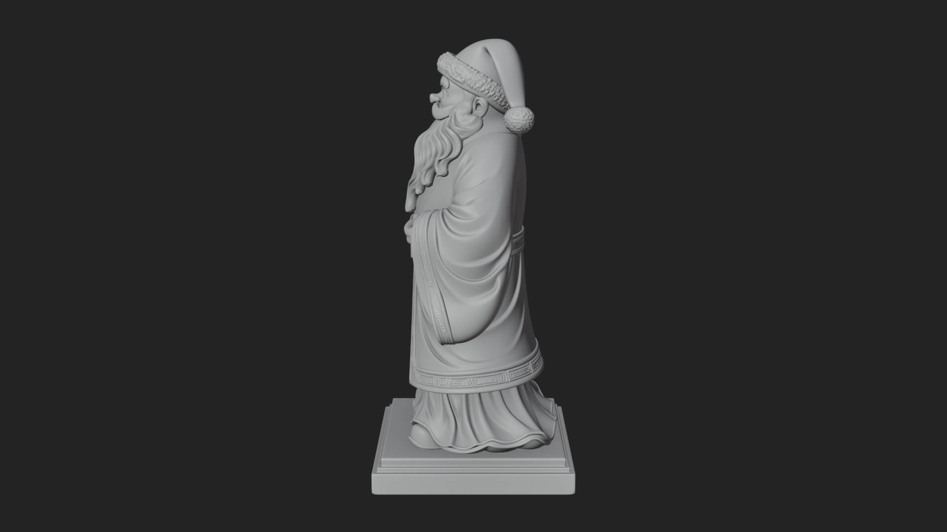 Robed Father Christmas Statue Design 19 3D Print Model 3D Model