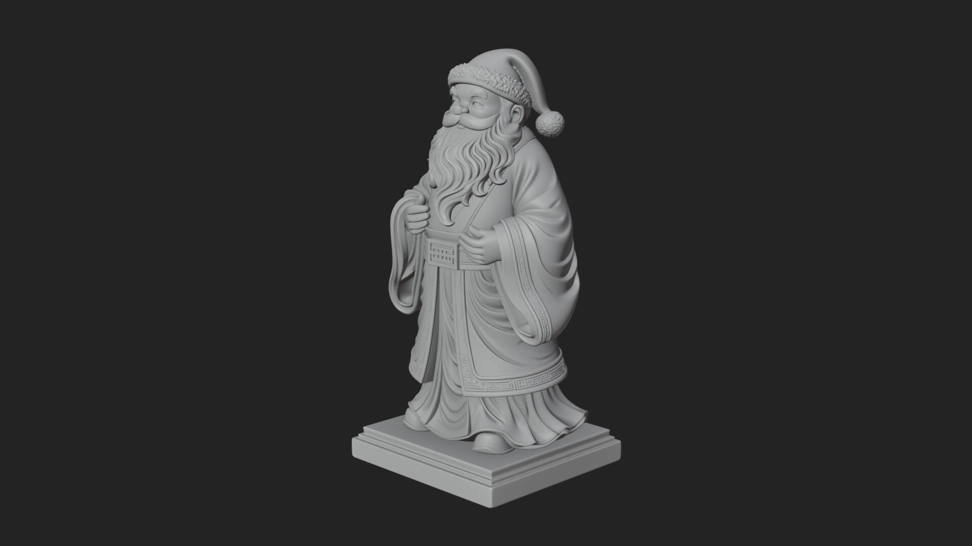 Robed Father Christmas Statue Design 19 3D Print Model 3D Model