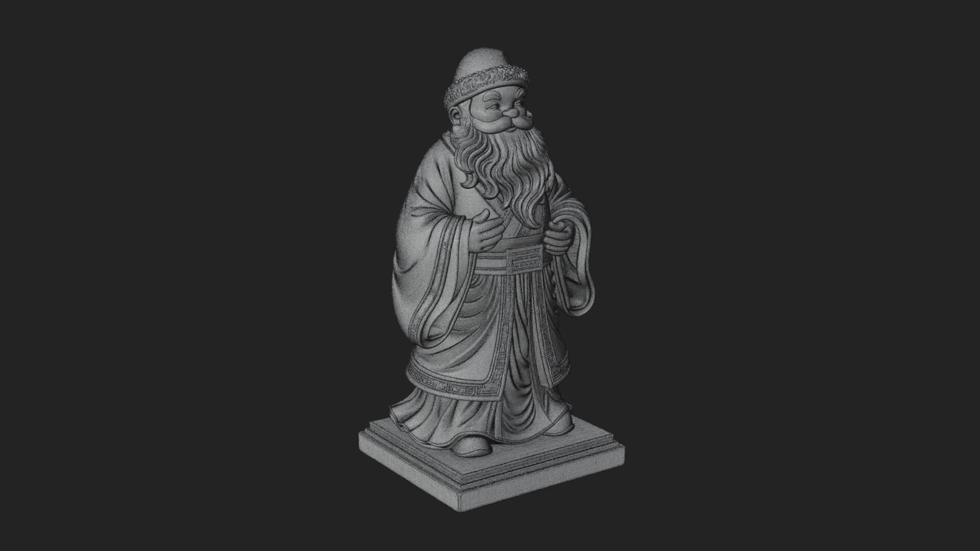 Robed Father Christmas Statue Design 19 3D Print Model 3D Model