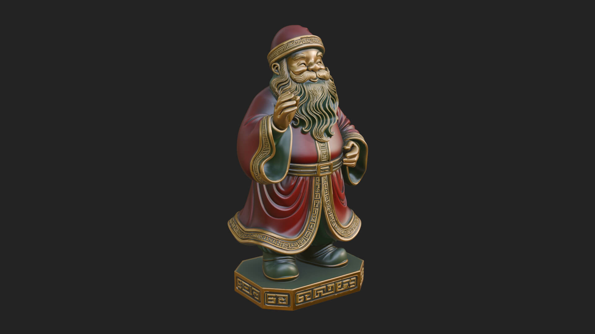 Robed Father Christmas Statue Design 2 3D Print Model 3D Model