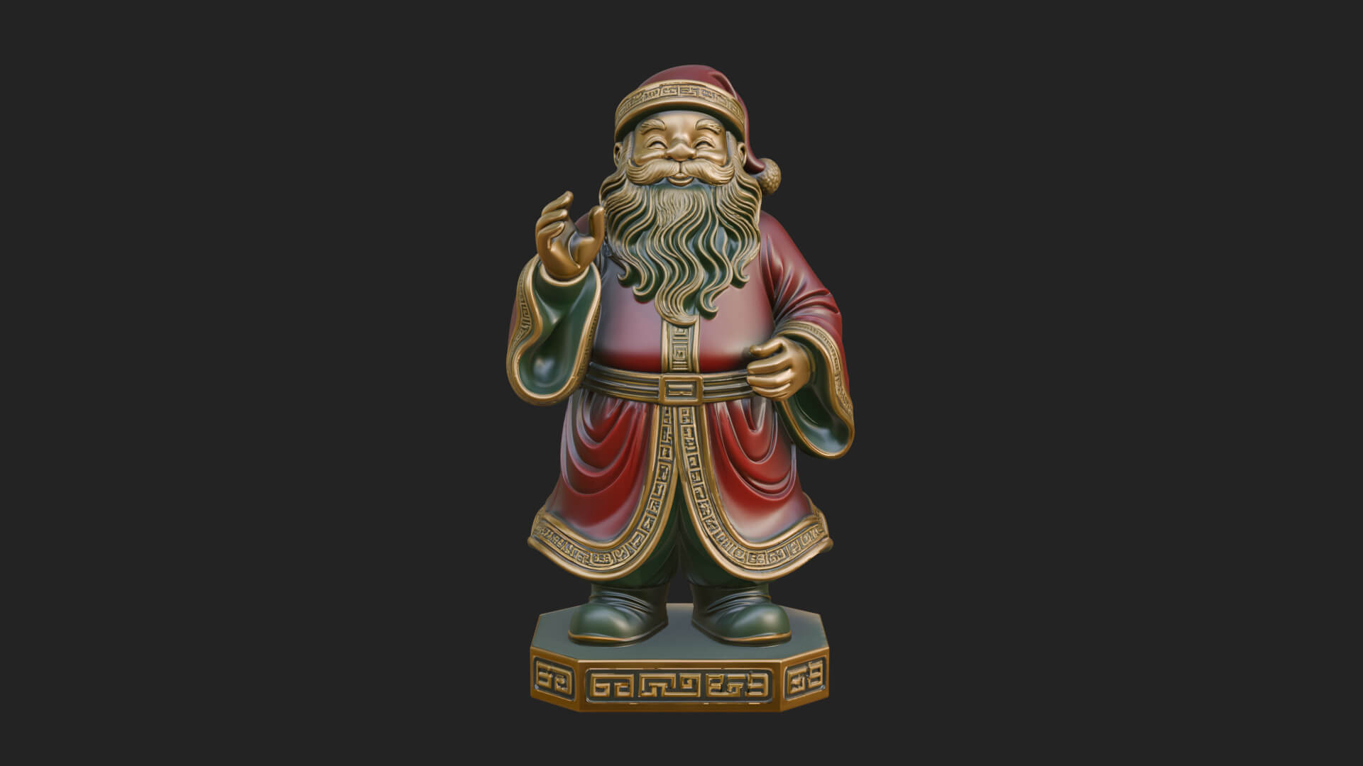 Robed Father Christmas Statue Design 2 3D Print Model 3D Model