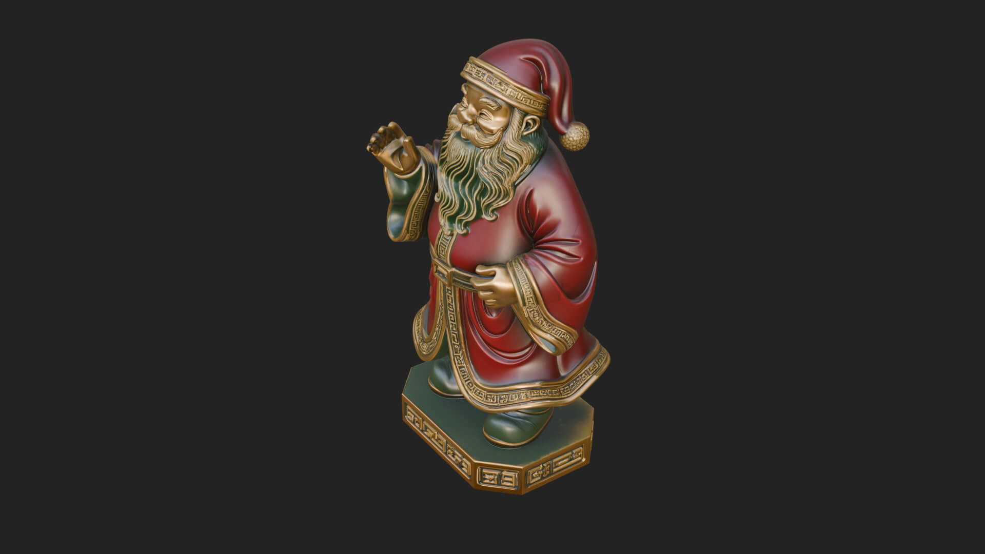 Robed Father Christmas Statue Design 2 3D Print Model 3D Model