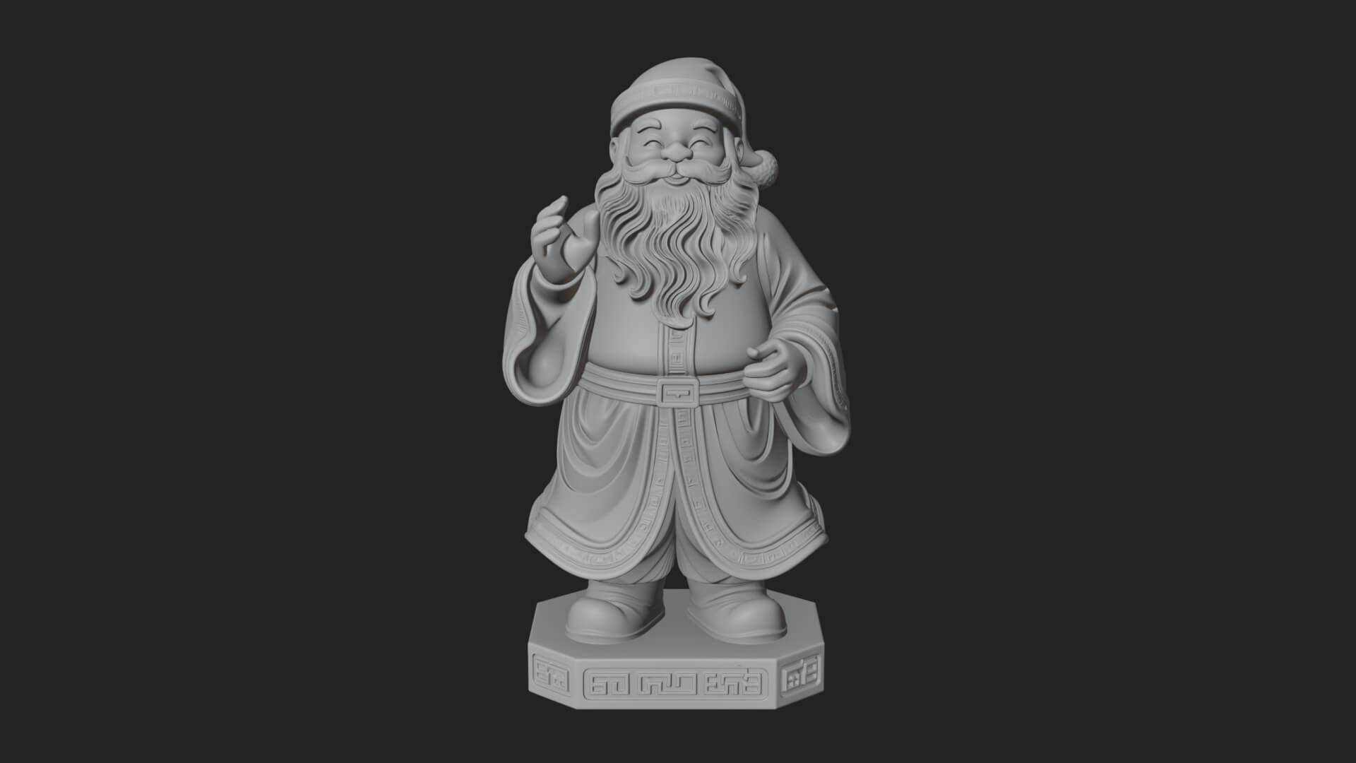 Robed Father Christmas Statue Design 2 3D Print Model 3D Model