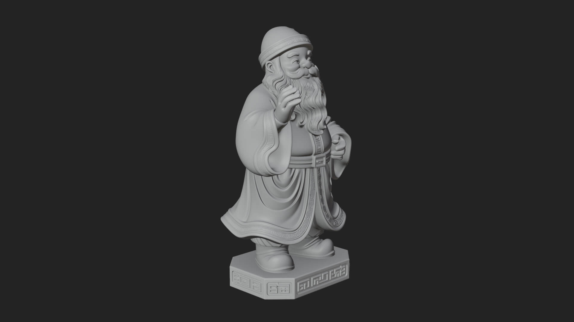 Robed Father Christmas Statue Design 2 3D Print Model 3D Model