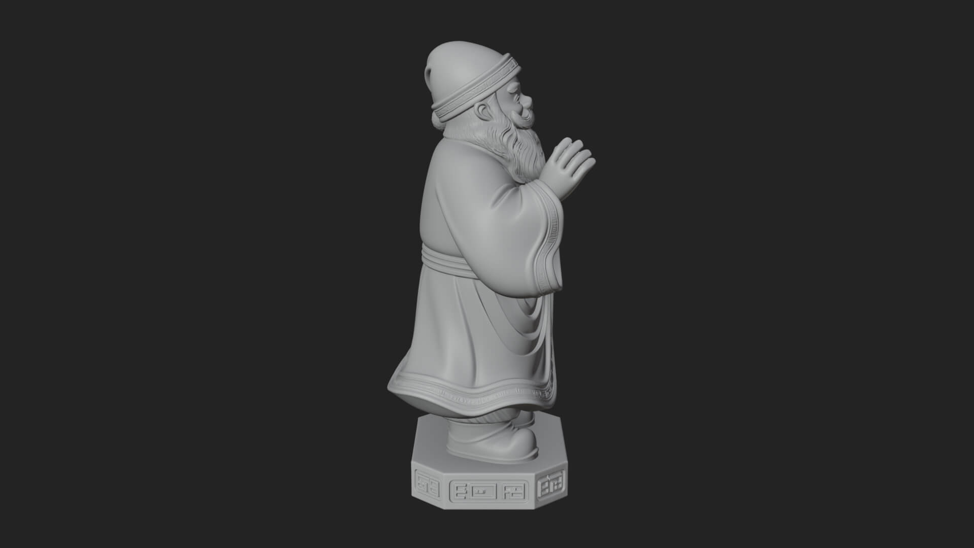 Robed Father Christmas Statue Design 2 3D Print Model 3D Model