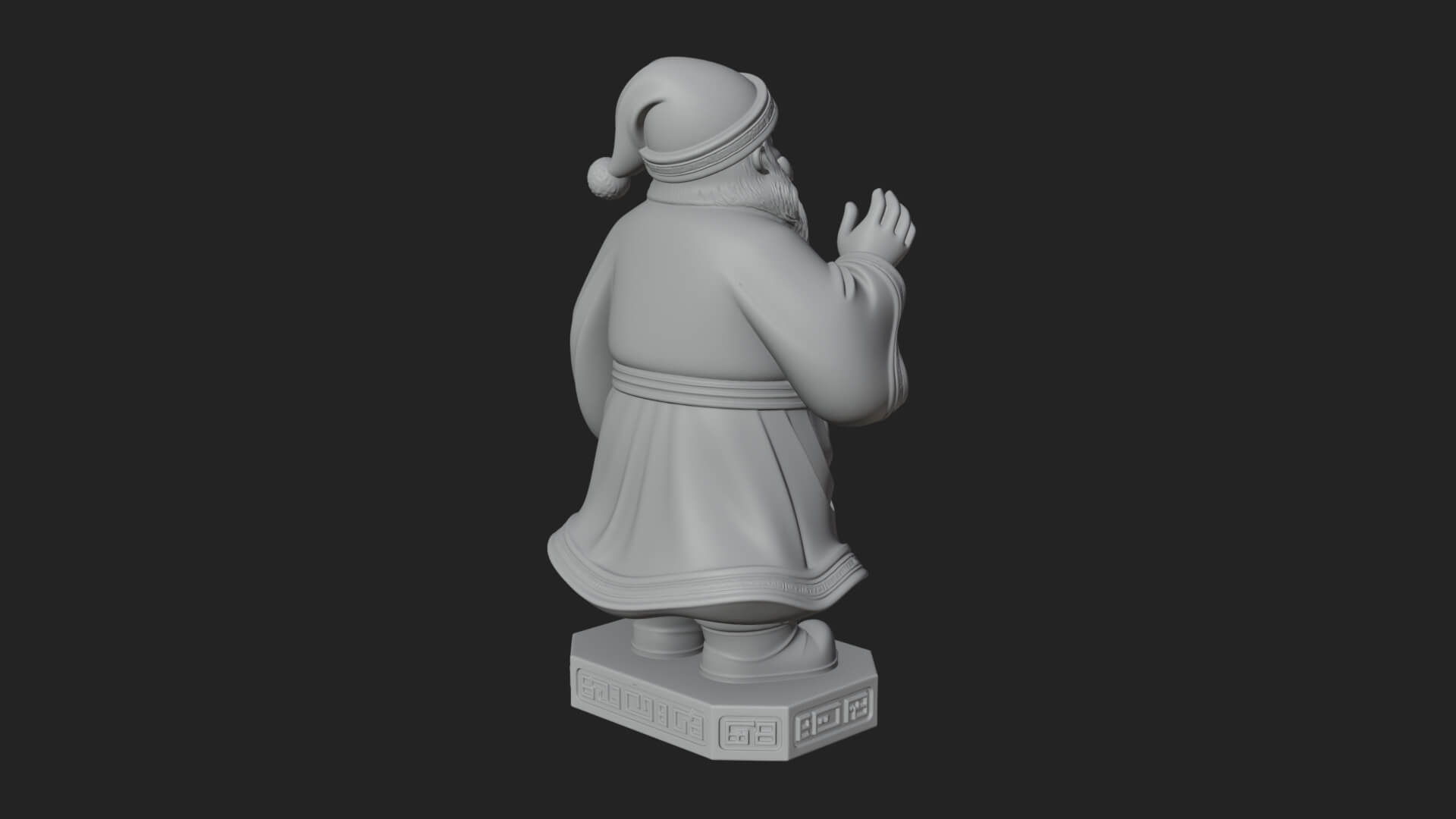 Robed Father Christmas Statue Design 2 3D Print Model 3D Model
