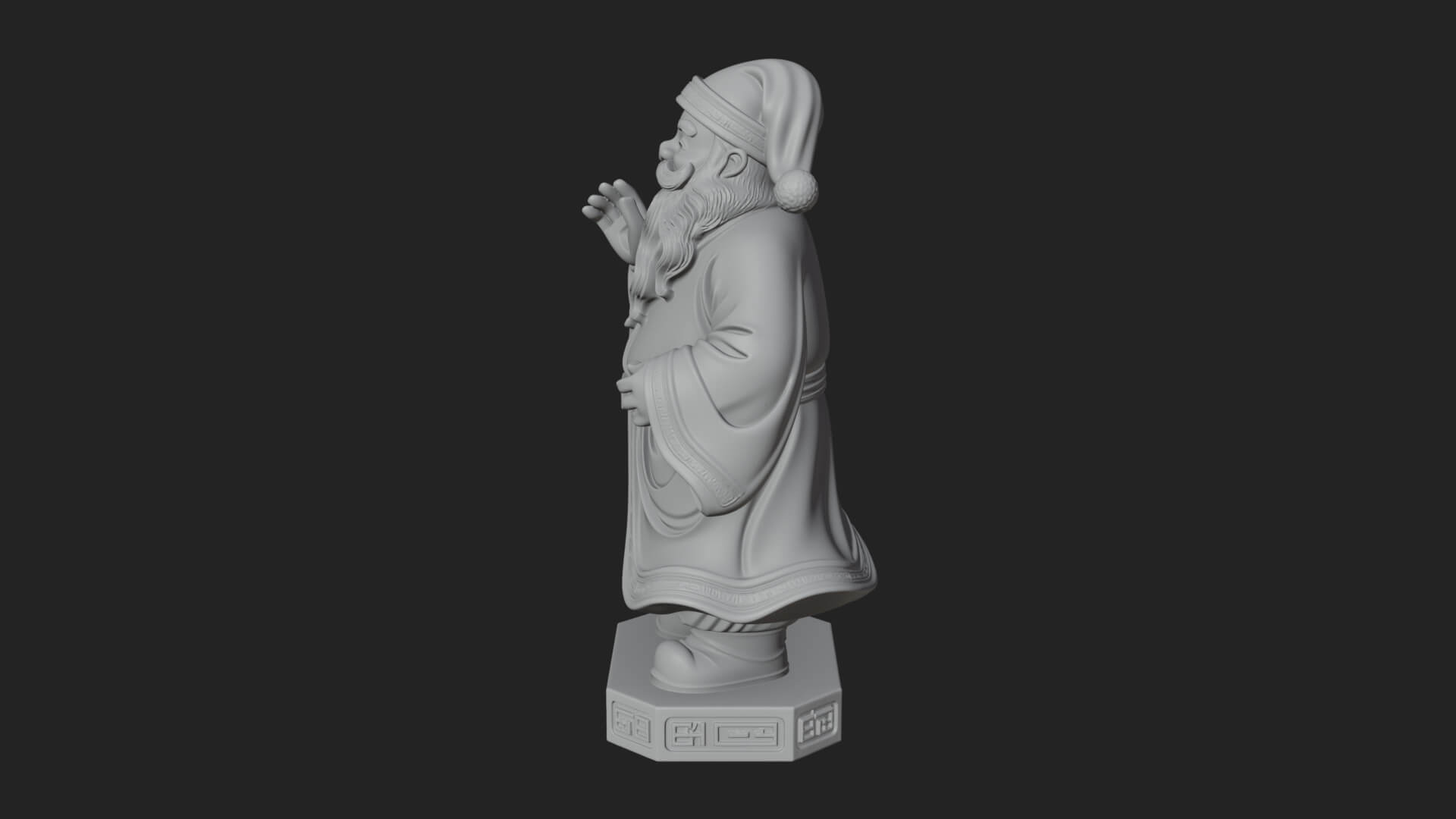 Robed Father Christmas Statue Design 2 3D Print Model 3D Model
