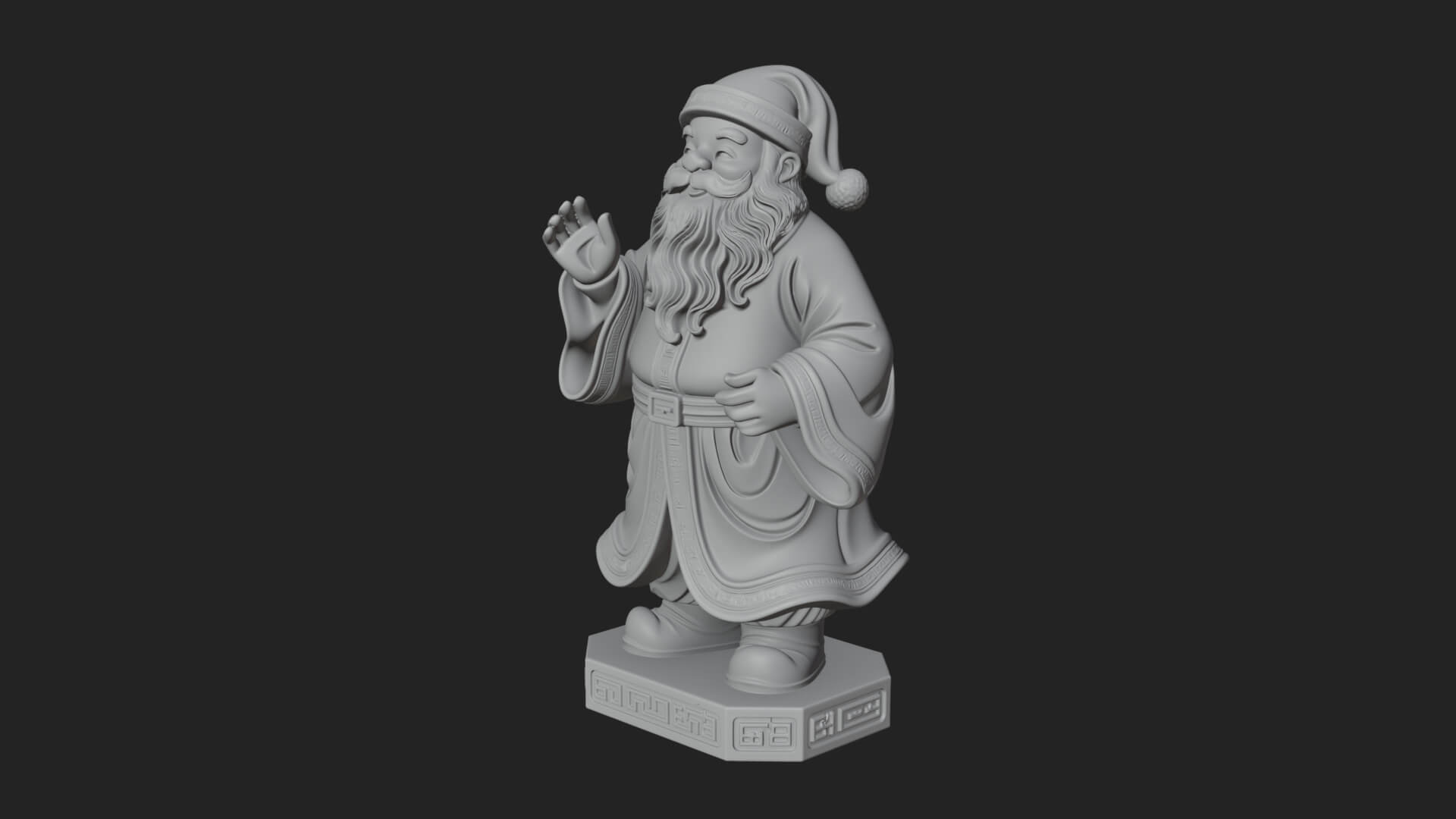 Robed Father Christmas Statue Design 2 3D Print Model 3D Model