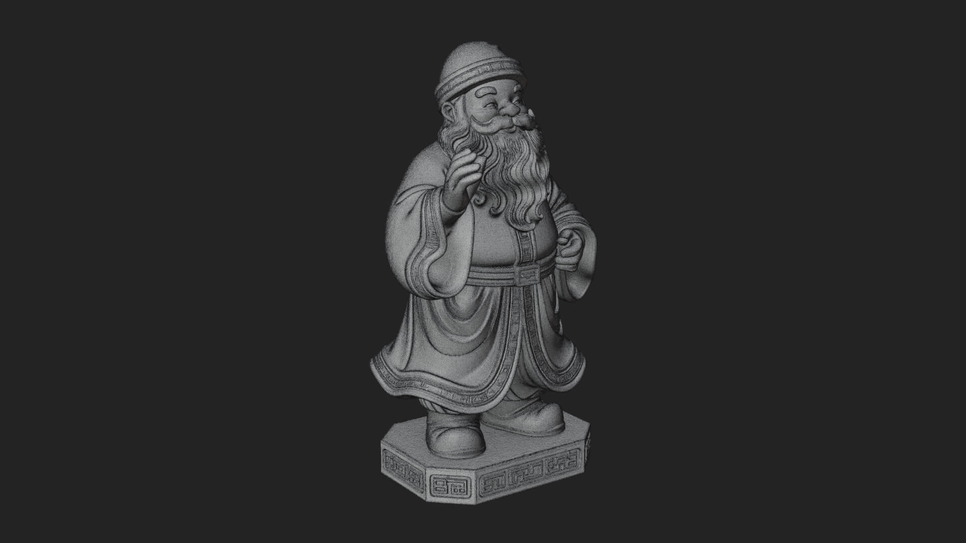 Robed Father Christmas Statue Design 2 3D Print Model 3D Model