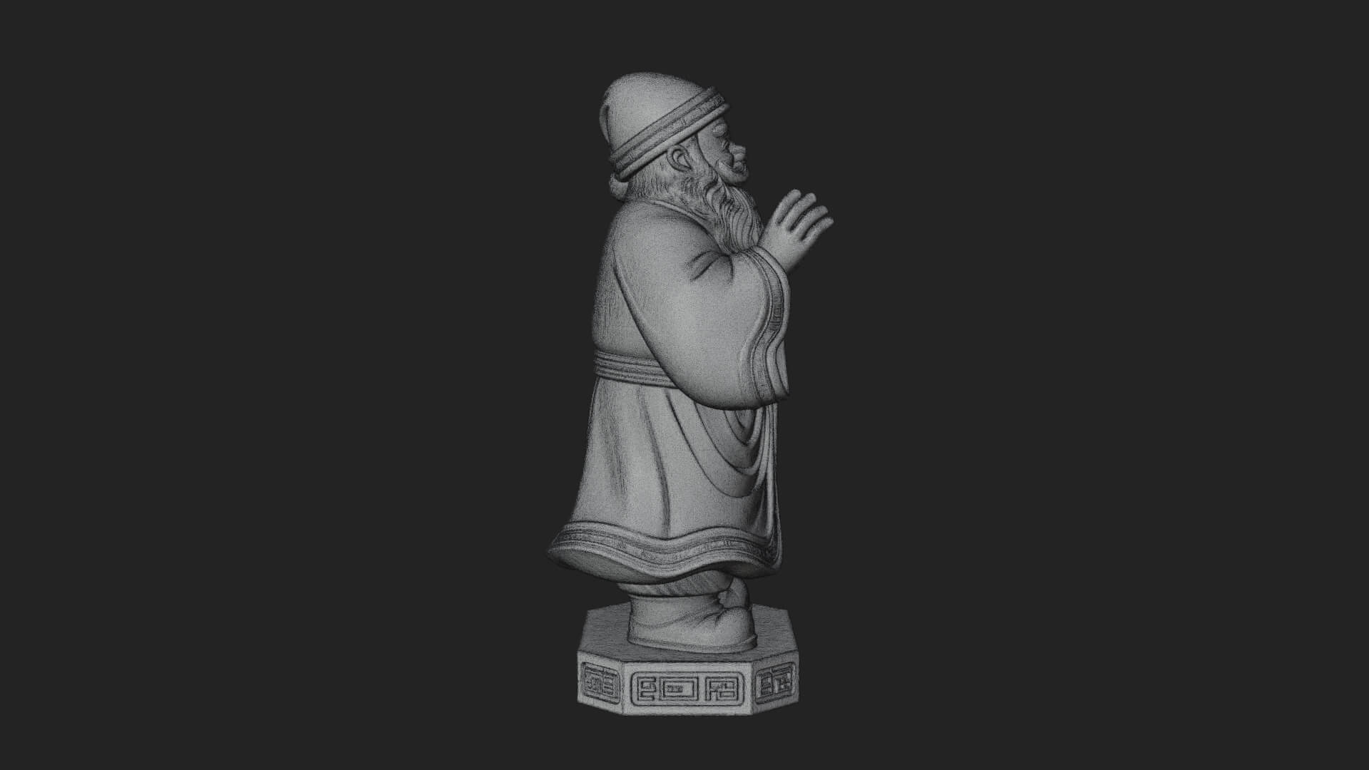 Robed Father Christmas Statue Design 2 3D Print Model 3D Model