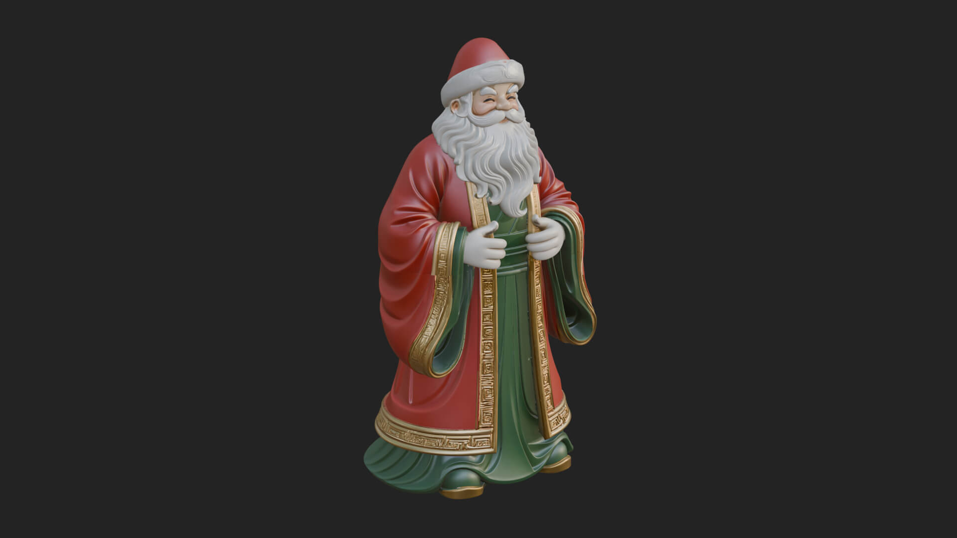 Robed Father Christmas Statue Design 20 3D Print Model 3D Model