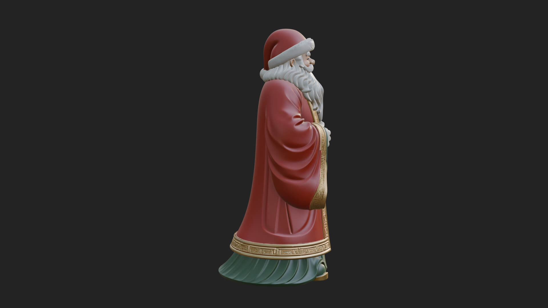 Robed Father Christmas Statue Design 20 3D Print Model 3D Model