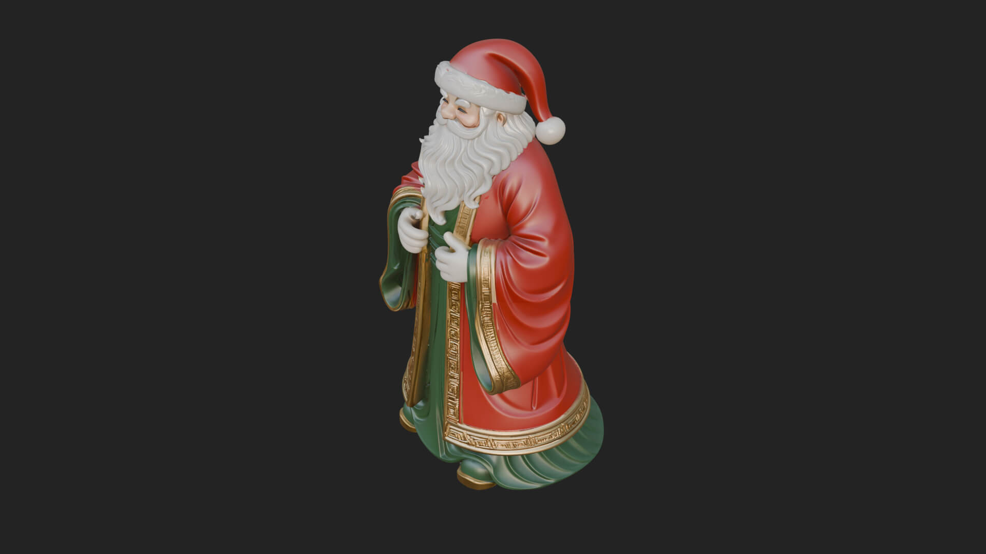 Robed Father Christmas Statue Design 20 3D Print Model 3D Model