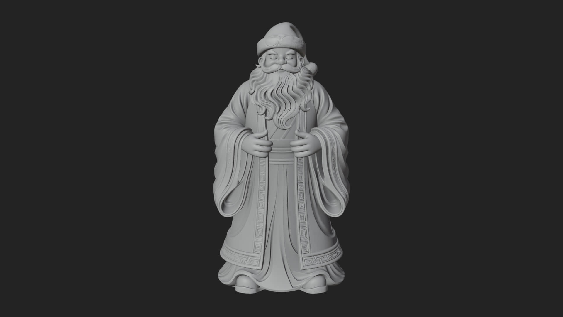 Robed Father Christmas Statue Design 20 3D Print Model 3D Model