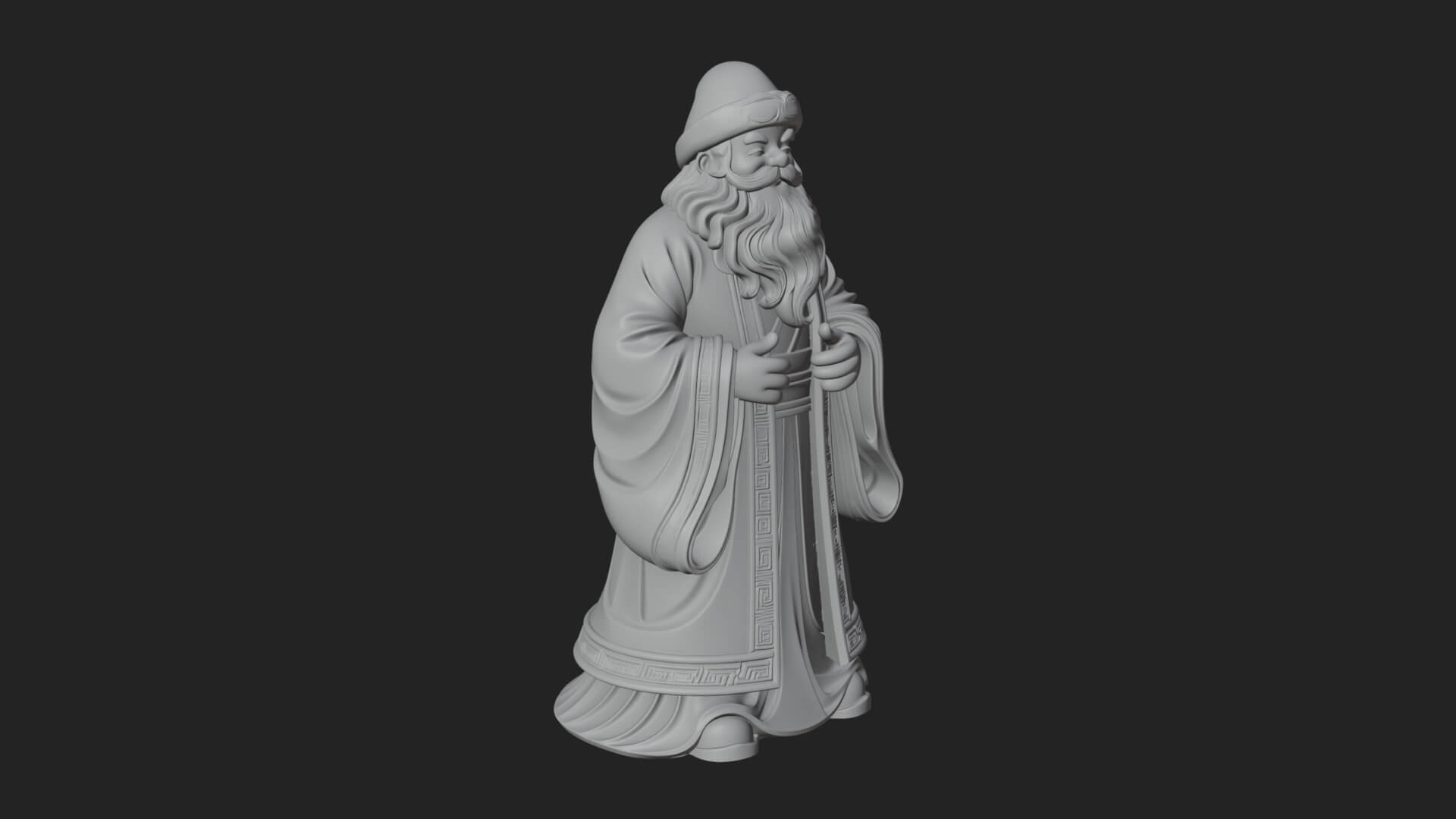 Robed Father Christmas Statue Design 20 3D Print Model 3D Model