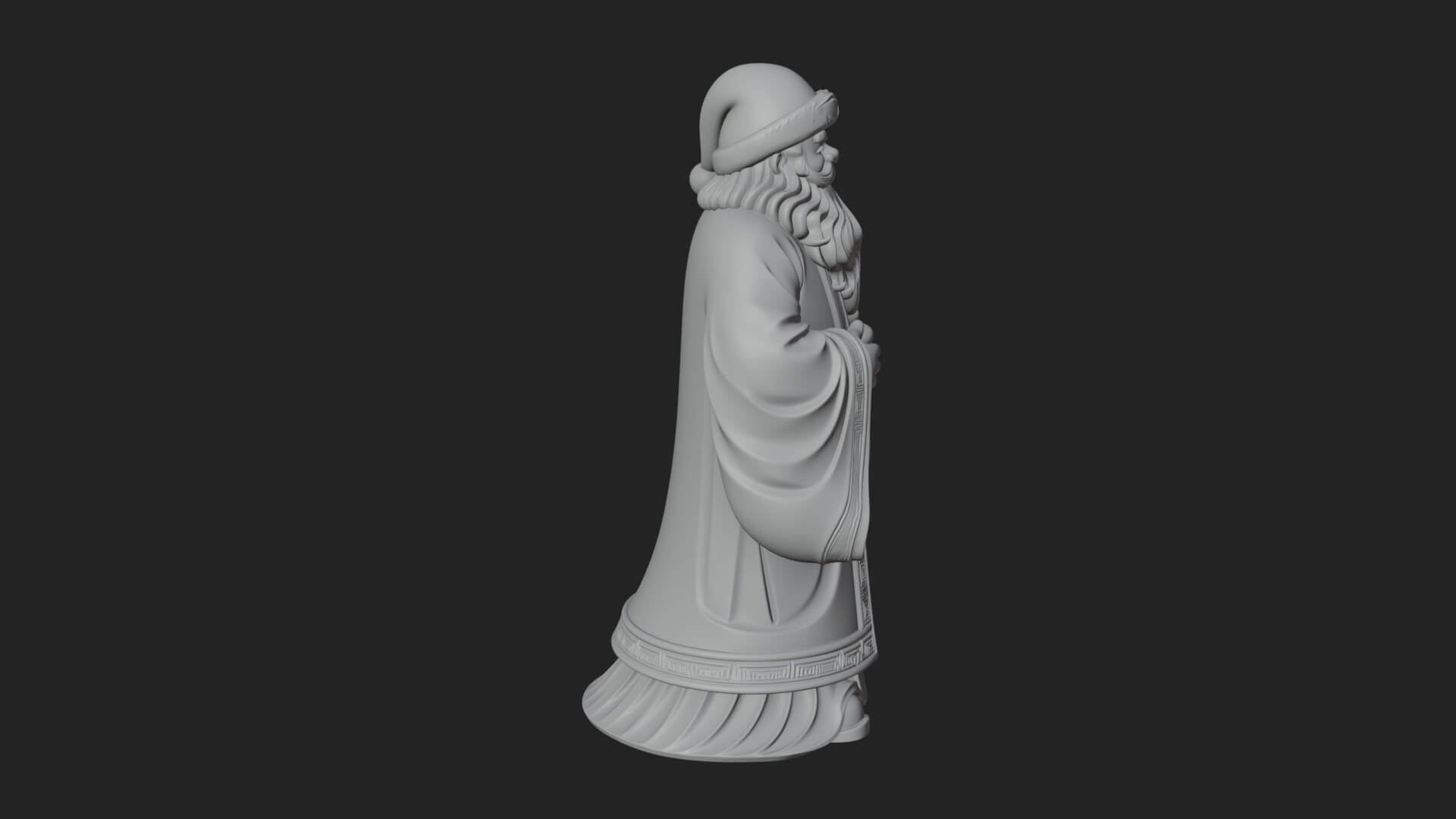 Robed Father Christmas Statue Design 20 3D Print Model 3D Model