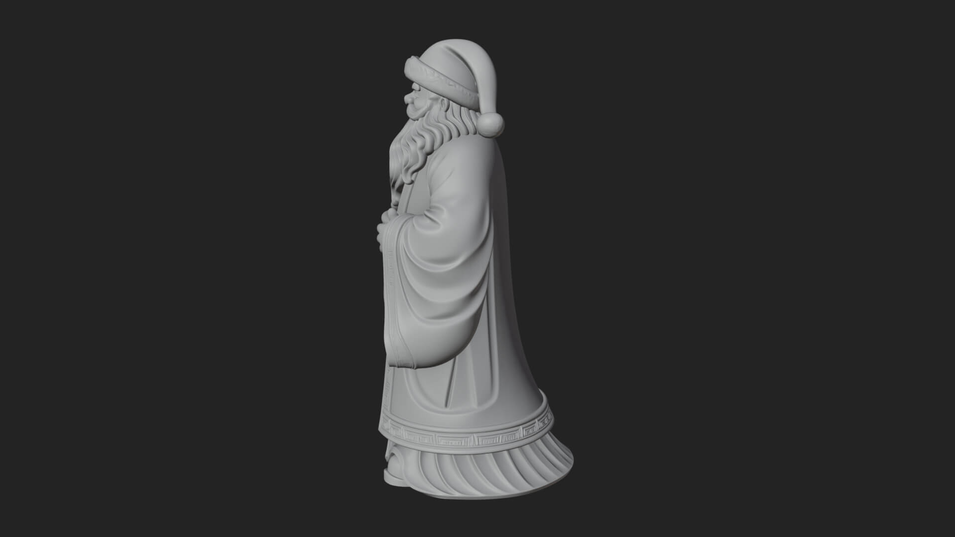 Robed Father Christmas Statue Design 20 3D Print Model 3D Model