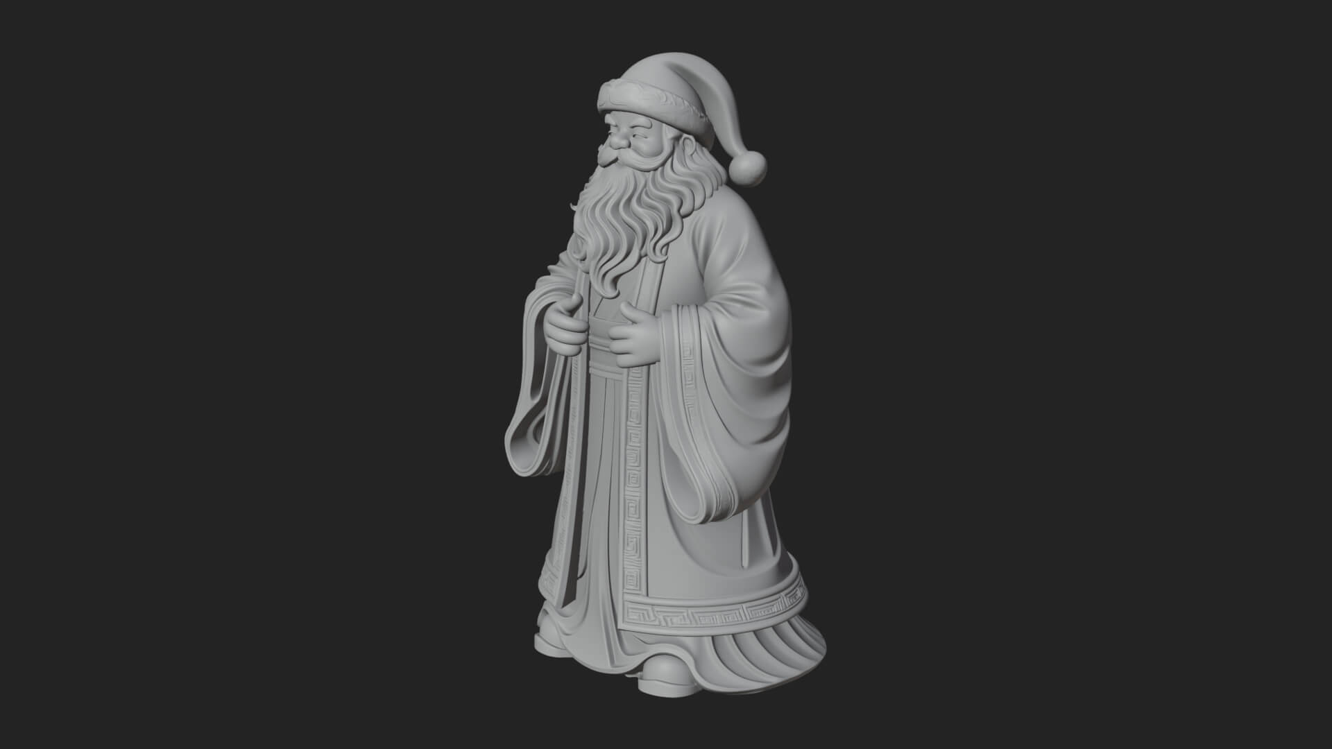 Robed Father Christmas Statue Design 20 3D Print Model 3D Model