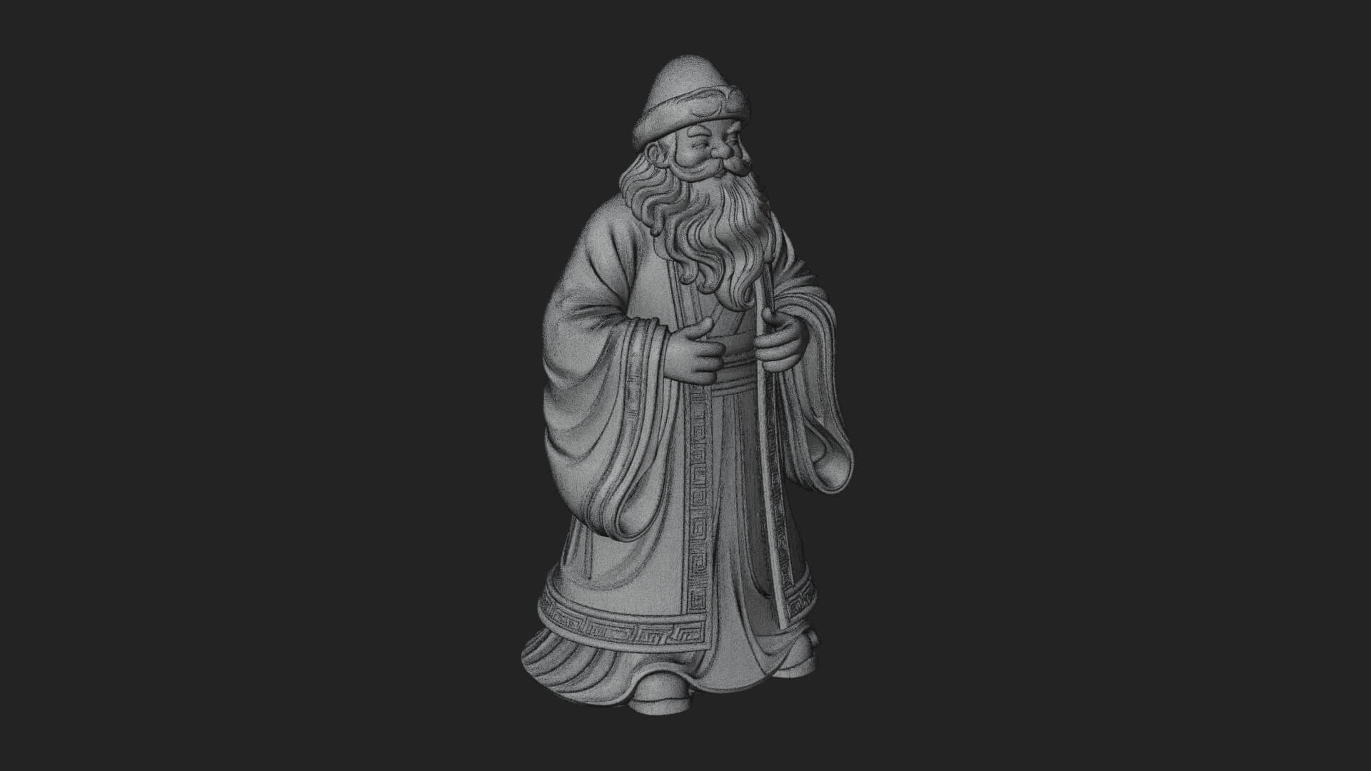 Robed Father Christmas Statue Design 20 3D Print Model 3D Model
