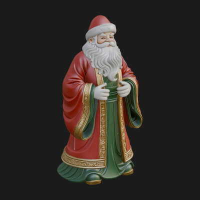 Robed Father Christmas Statue Design 20 3D Print Model