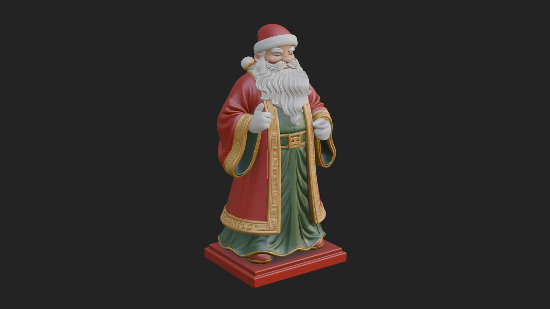 Robed Father Christmas Statue Design 21 3D Print Model 3D Model
