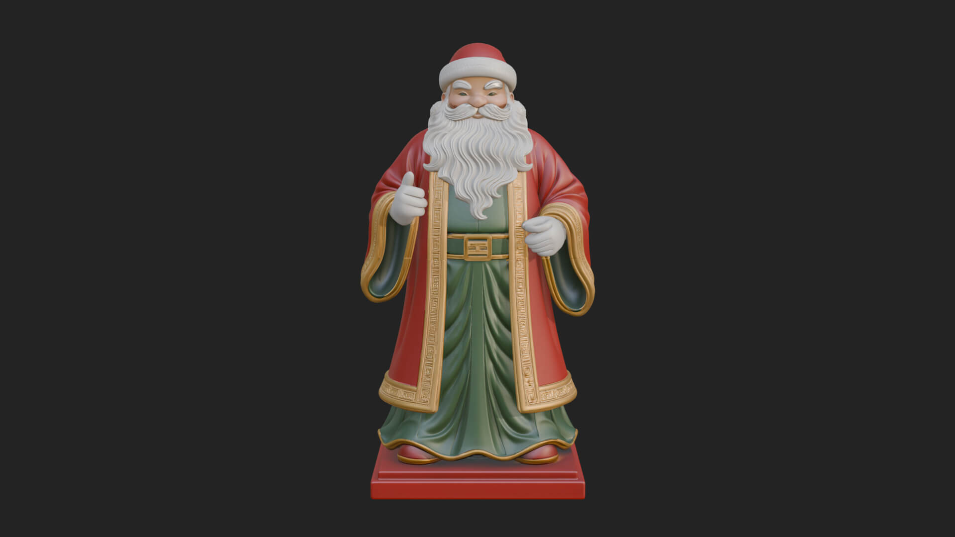 Robed Father Christmas Statue Design 21 3D Print Model 3D Model